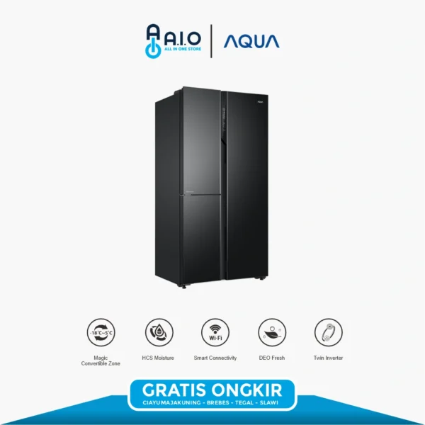 AQUA KULKAS SIDE BY SIDE 598 AQR IG685AMT(GB)