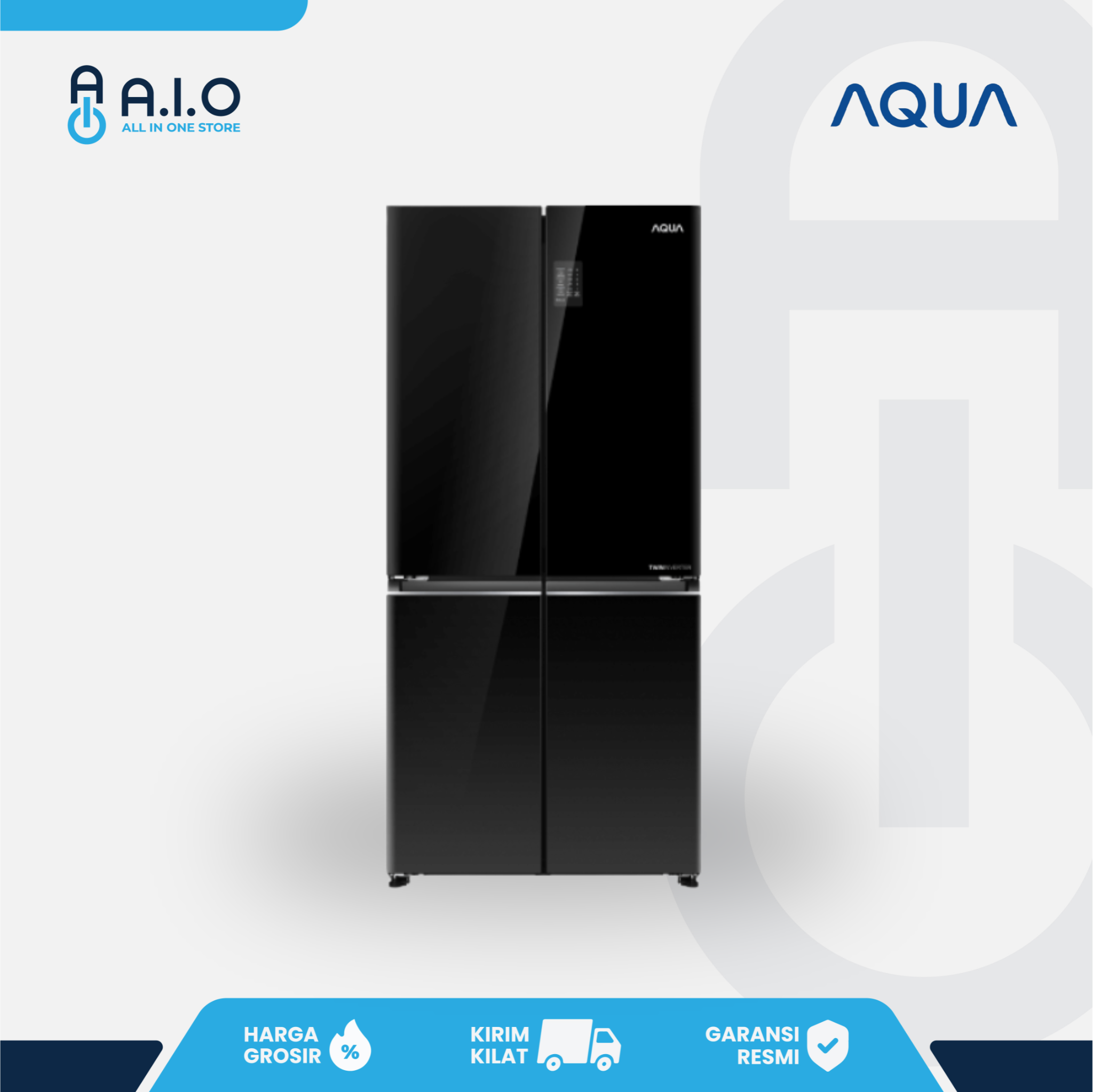 AQUA - KULKAS MULTIDOOR 4 PINTU 456L - AQR TTD546RBG(BK) 1 AQR-TTD546RBG(BK)