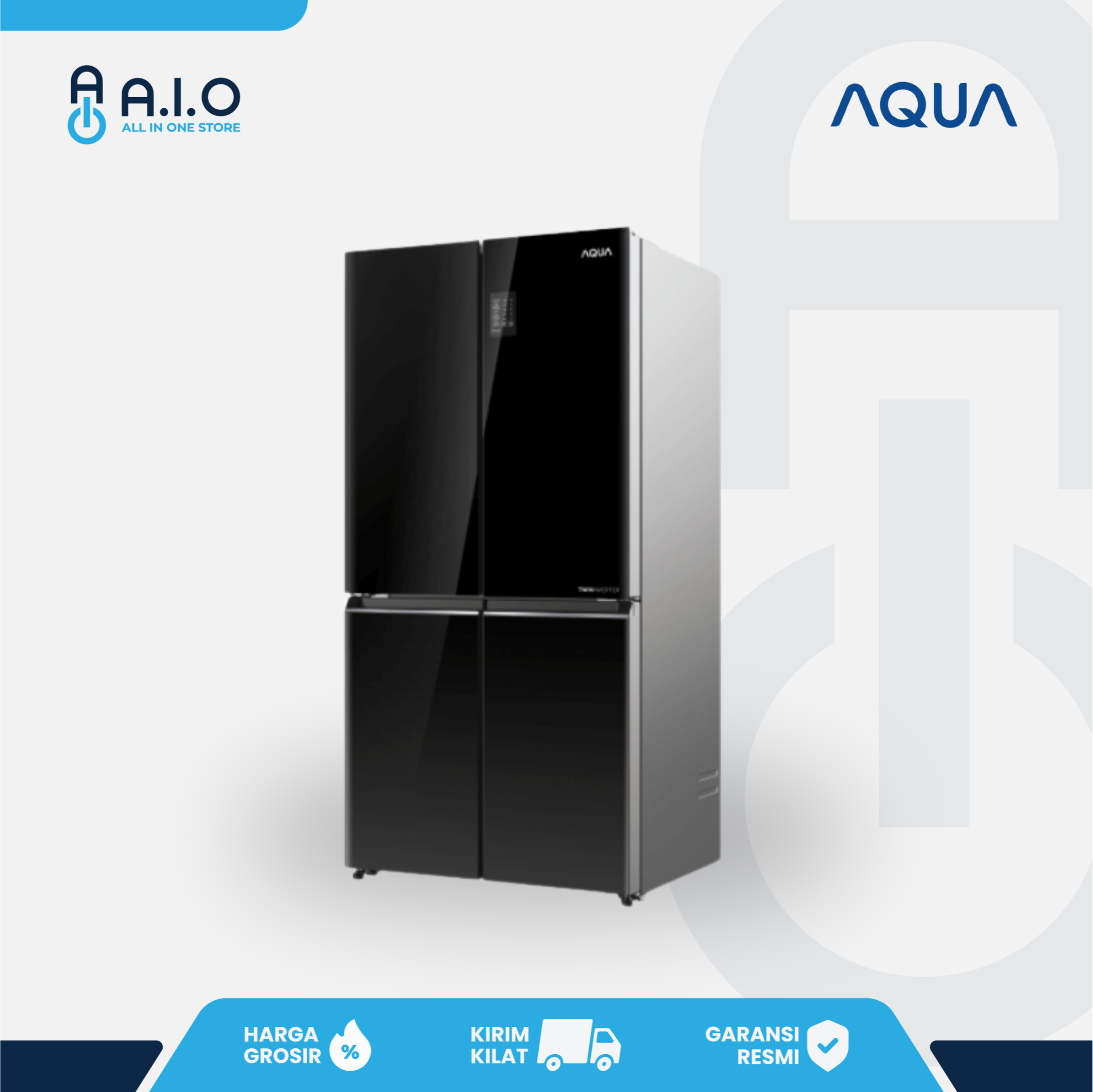 AQUA - KULKAS MULTIDOOR 4 PINTU 456L - AQR TTD546RBG(BK) 3 AQUA - KULKAS MULTIDOOR 4 PINTU 456L - AQR TTD546RBG(BK) - Gambar 2