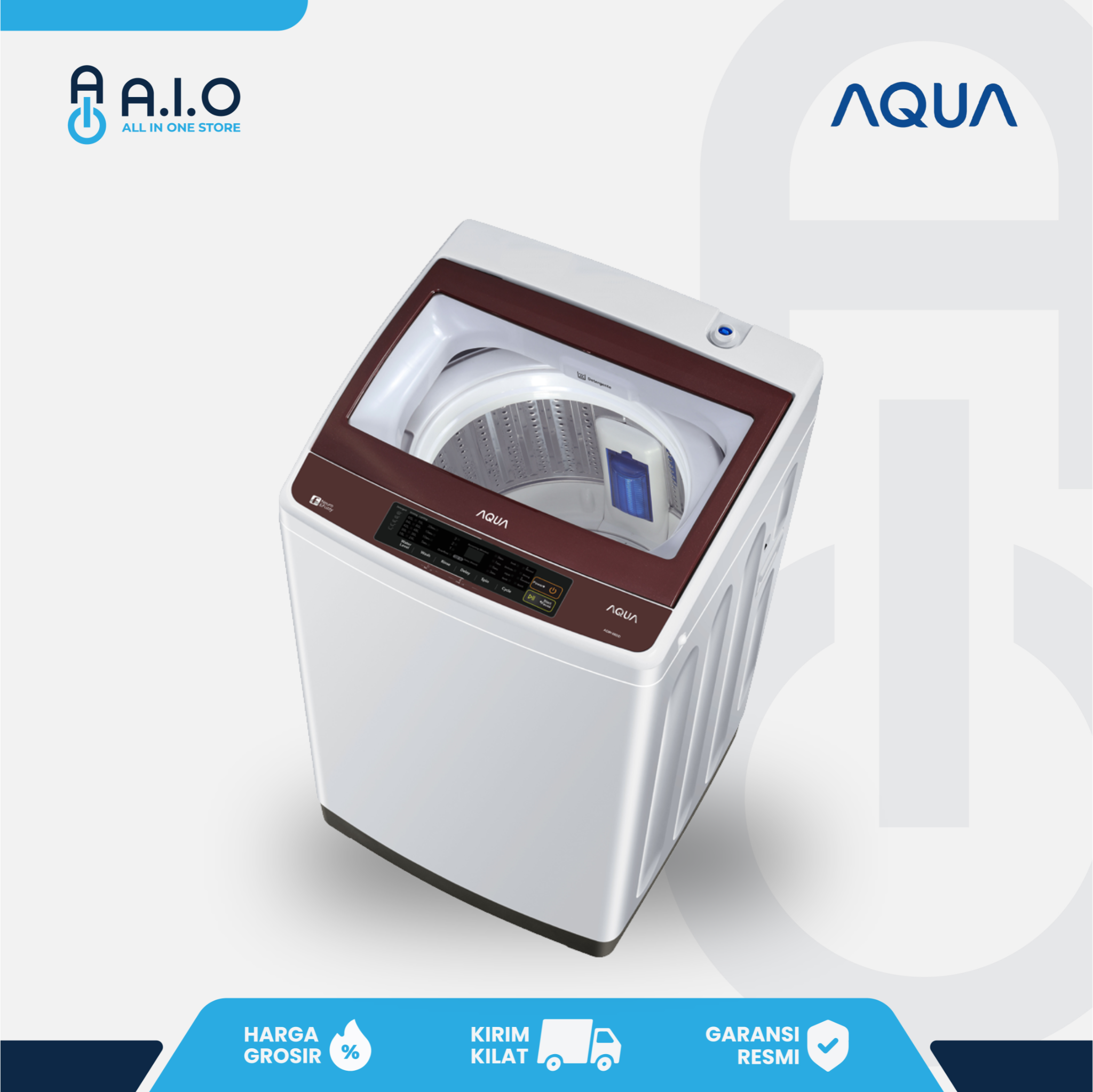 AQUA - MESIN CUCI TOP LOADING 9 KG - AQW 98DD(BK) 5 AQUA - MESIN CUCI TOP LOADING 9 KG - AQW 98DD(BK) - Gambar 4