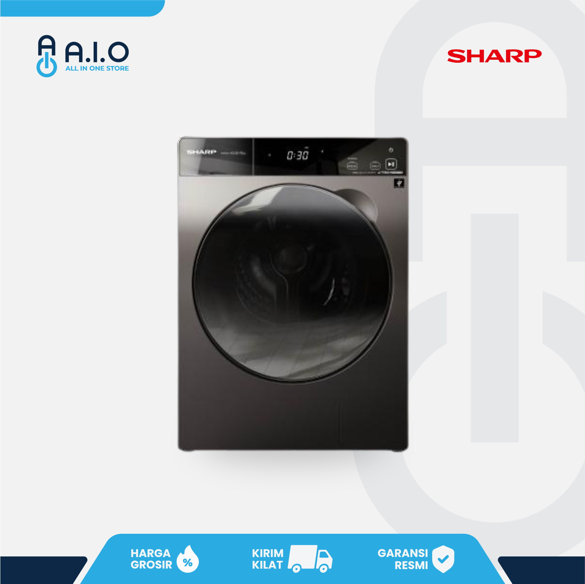 SHARP - MESIN CUCI FRONT LOADING 10.5 KG - ES FL1410DPX 1 ES-FL1410DPX