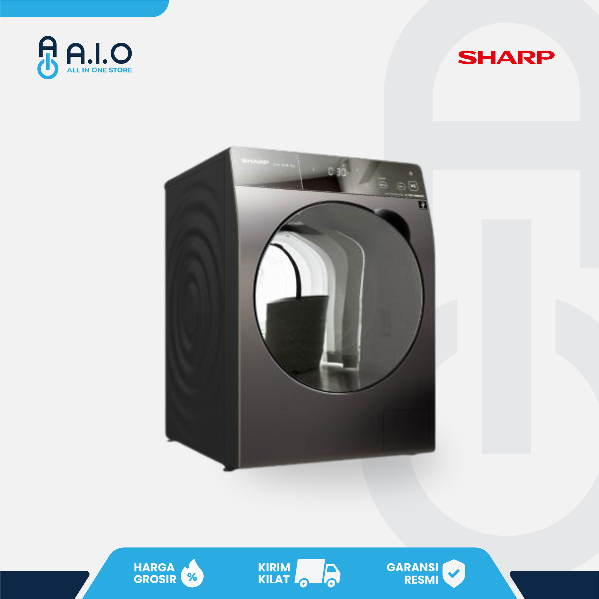 SHARP - MESIN CUCI FRONT LOADING 10.5 KG - ES FL1410DPX 4 ES-FL1410DPX