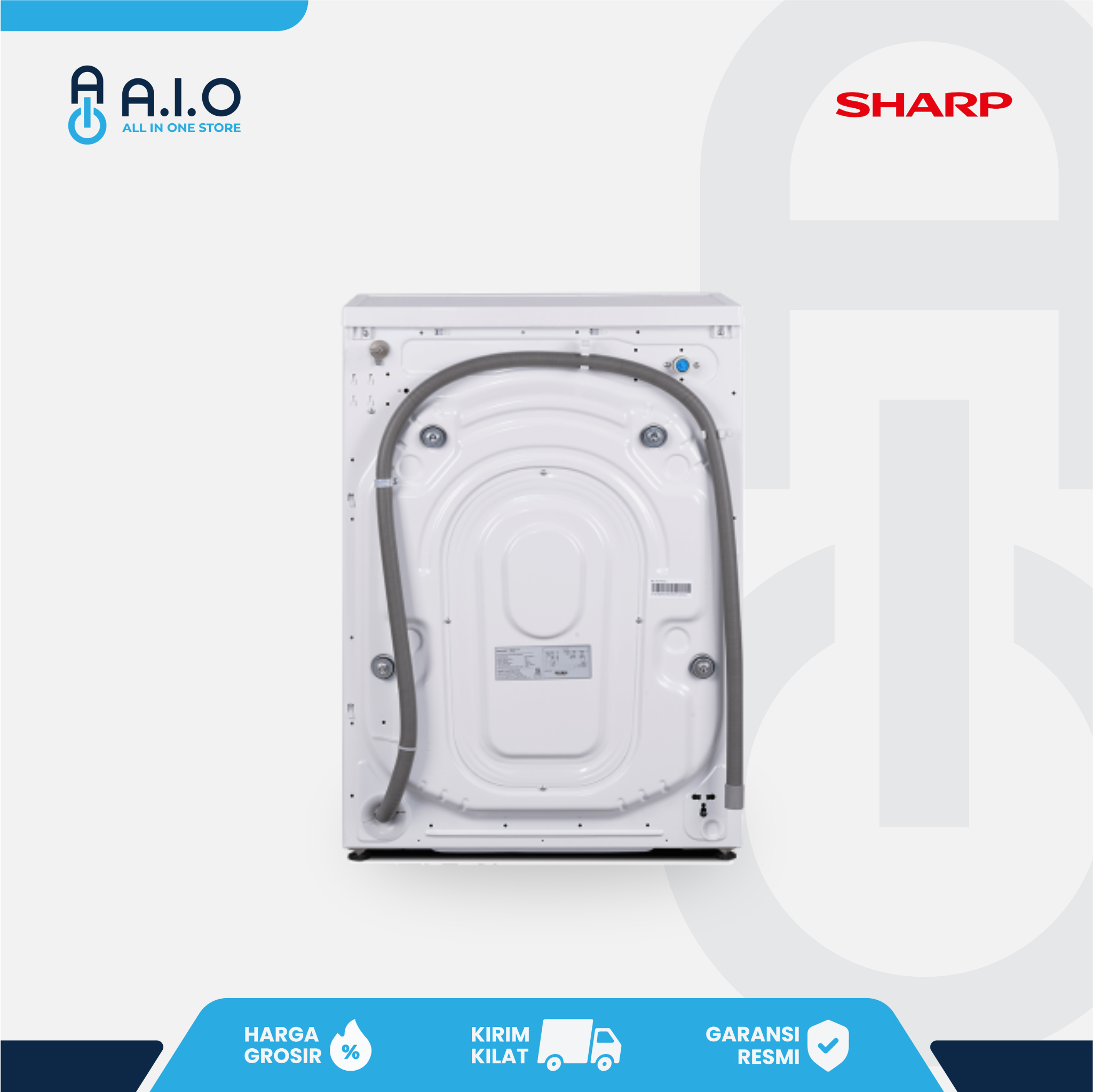 SHARP - MESIN CUCI FRONT LOADING 8 KG - ES FL1480MWX 5 SHARP - MESIN CUCI FRONT LOADING 8 KG - ES FL1480MWX - Gambar 4