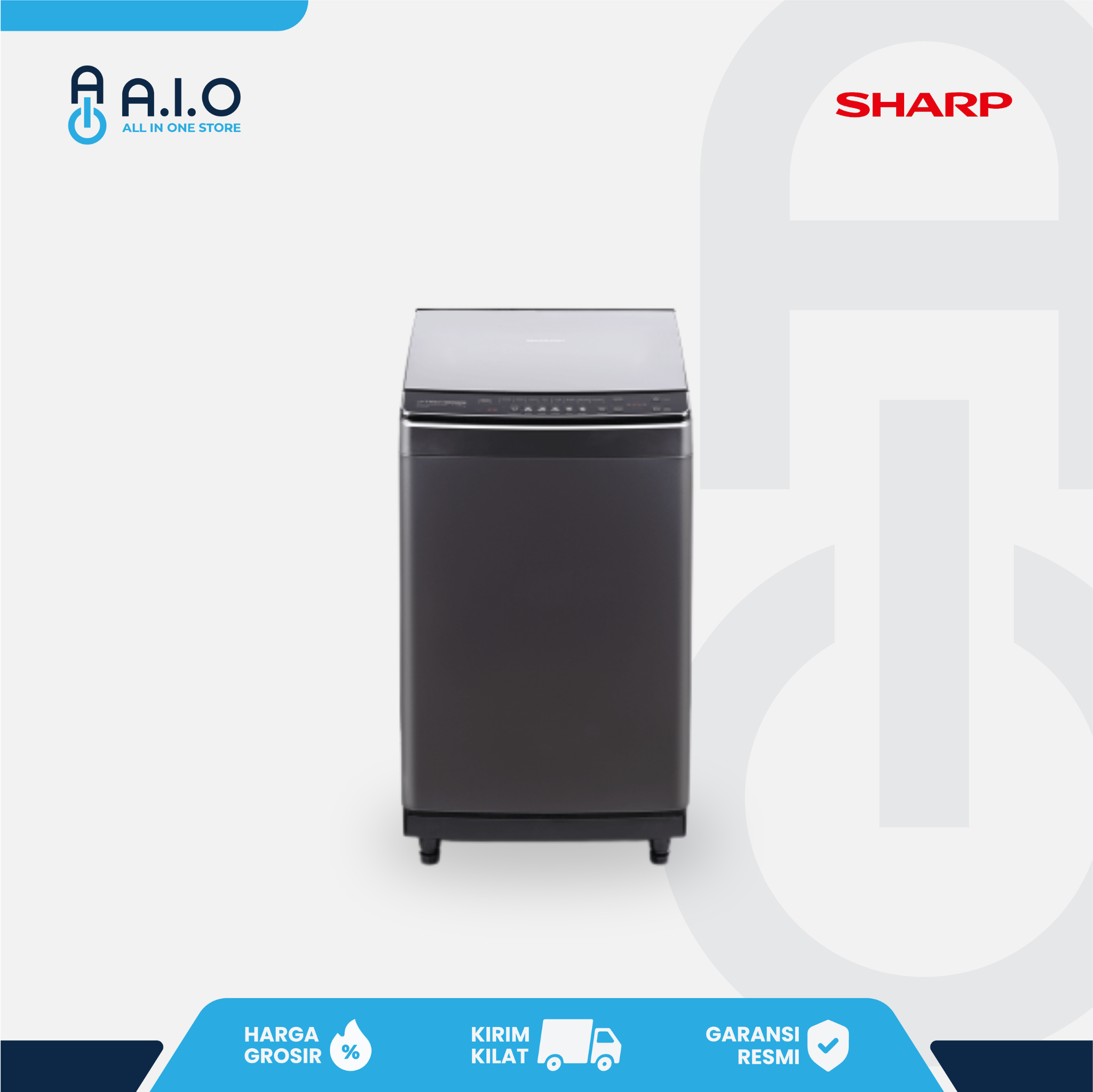 SHARP - MESIN CUCI TOP LOADING 11.5 KG - ES M1150XT SM 1 ES M1150XT SM Front