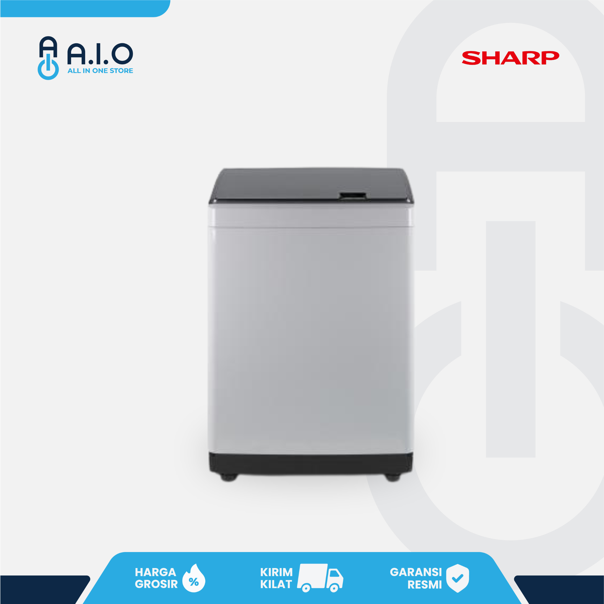 SHARP - MESIN CUCI TOP LOADING 8 KG - ES M8000P GG 1 ES-M8000P-GG