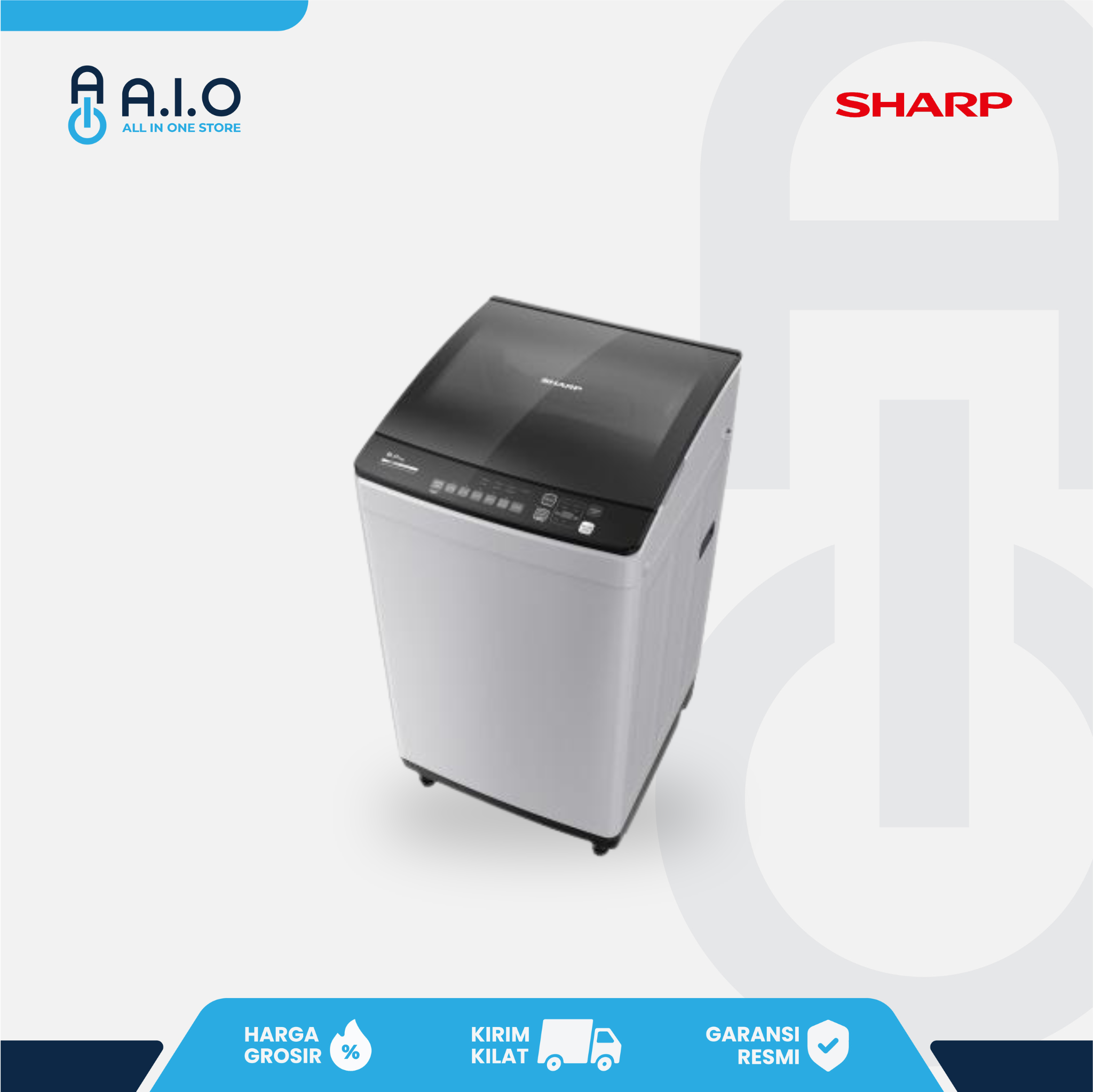 SHARP - MESIN CUCI TOP LOADING 9 KG - ES M9000T GG 3 SHARP - MESIN CUCI TOP LOADING 9 KG - ES M9000T GG - Gambar 2