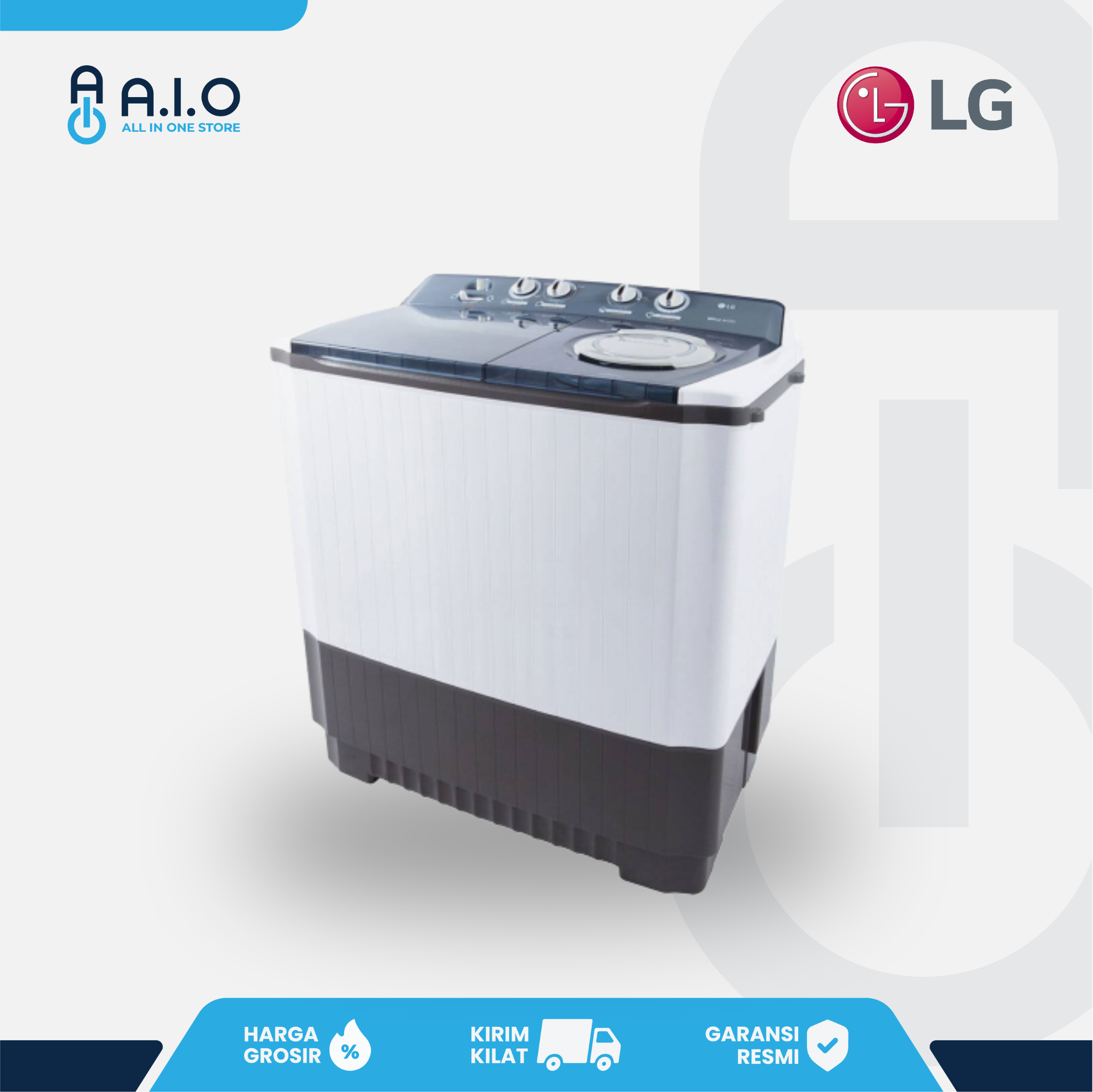 LG - MESIN CUCI 2 TABUNG 10 KG - P1000RT 3 LG - MESIN CUCI 2 TABUNG 10 KG - P1000RT - Gambar 2
