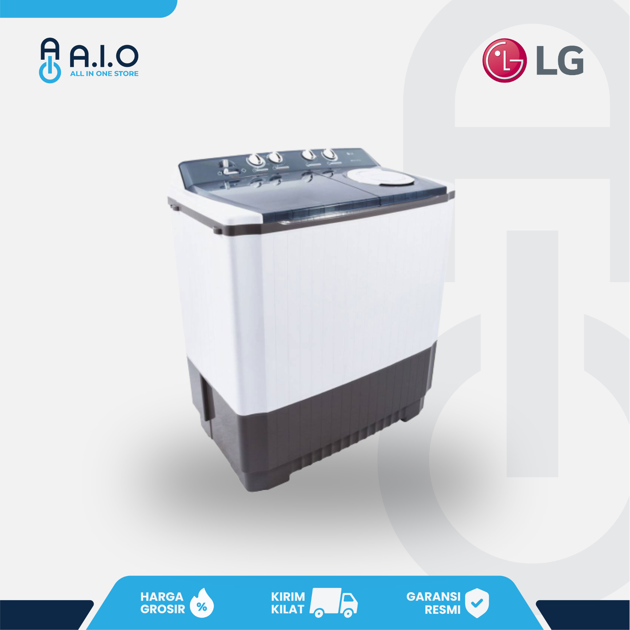 LG - MESIN CUCI 2 TABUNG 10 KG - P1000RT 4 LG - MESIN CUCI 2 TABUNG 10 KG - P1000RT - Gambar 3