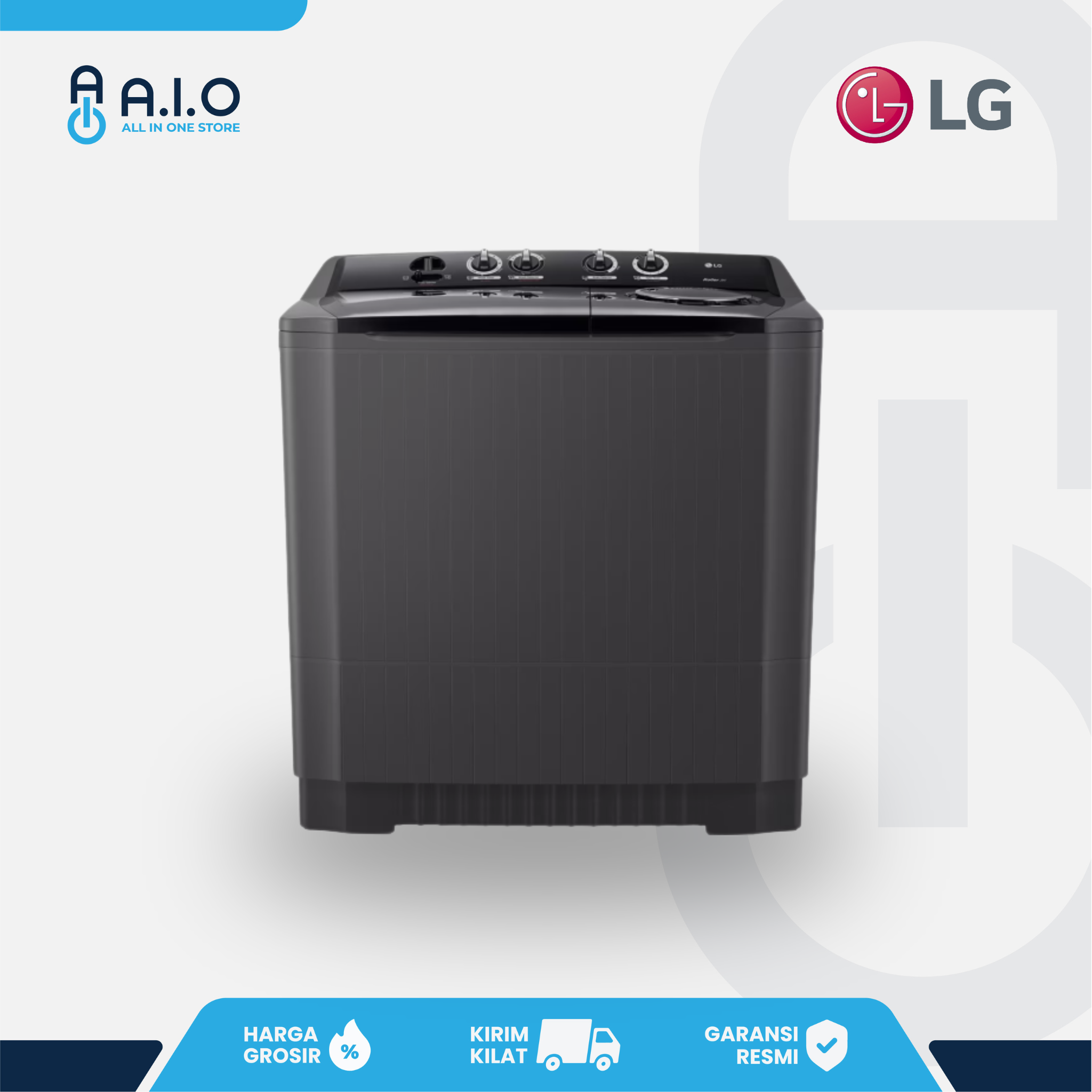 LG - MESIN CUCI 2 TABUNG 10 KG - P1000RTM 1 P1000RTM New front