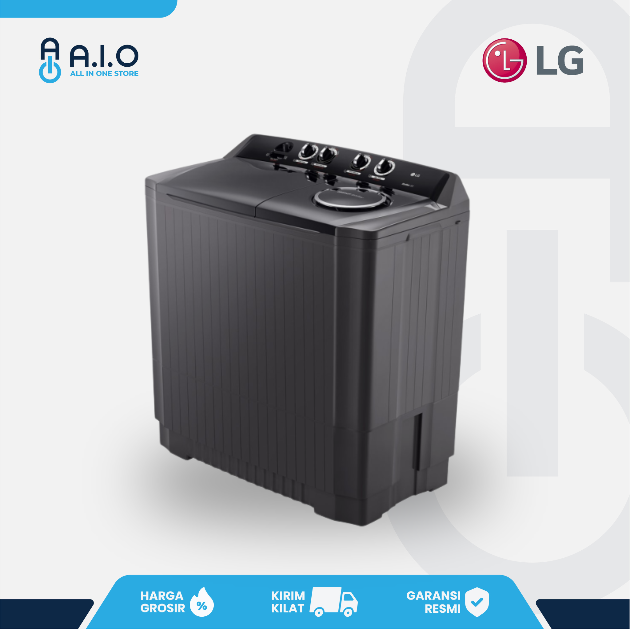 LG - MESIN CUCI 2 TABUNG 10 KG - P1000RTM 3 LG - MESIN CUCI 2 TABUNG 10 KG - P1000RTM - Gambar 2