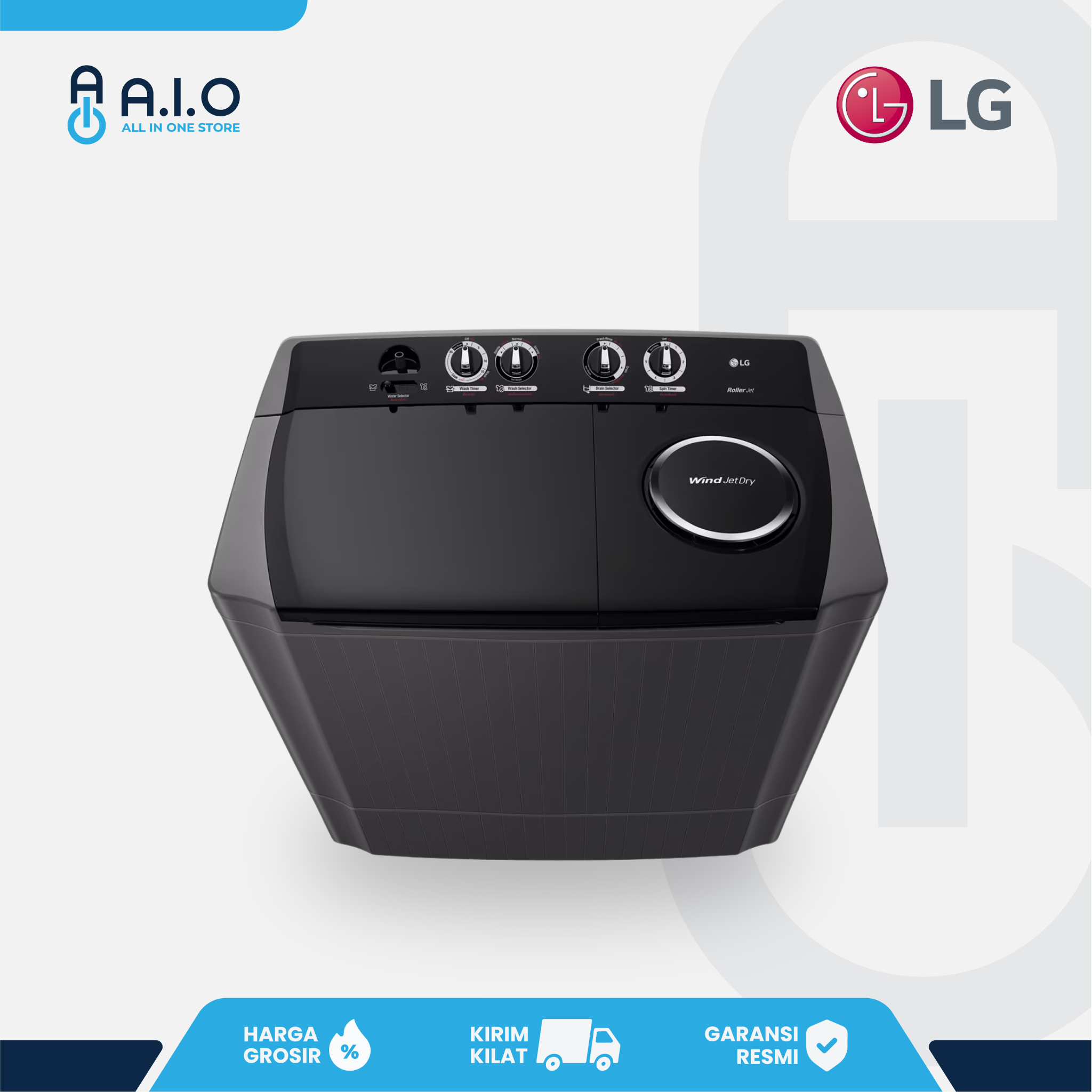 LG - MESIN CUCI 2 TABUNG 14 KG - P1400RTM 6 LG - MESIN CUCI 2 TABUNG 14 KG - P1400RTM - Gambar 5