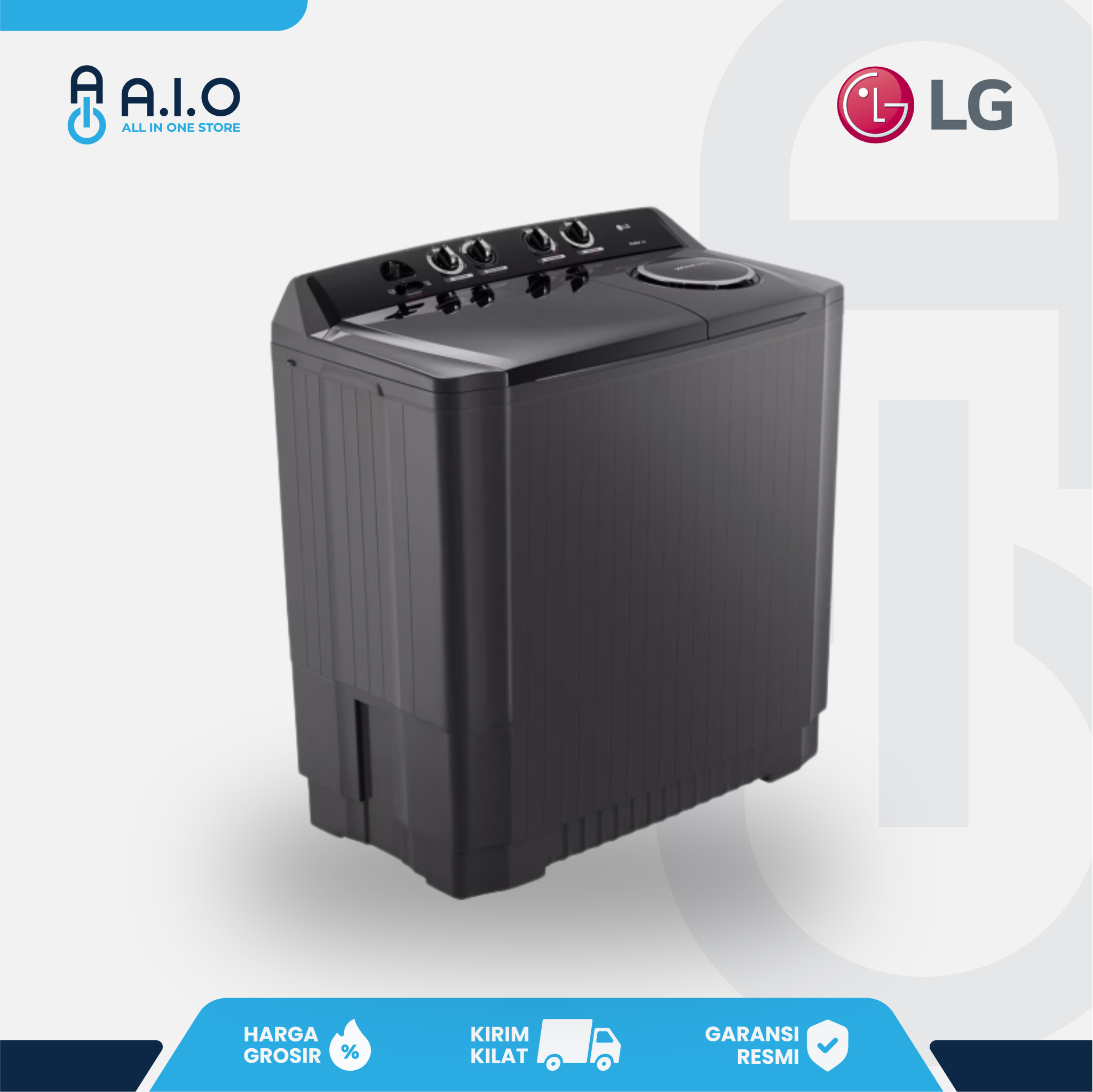 LG - MESIN CUCI 2 TABUNG 18 KG - P1800RTM 4 LG - MESIN CUCI 2 TABUNG 18 KG - P1800RTM - Gambar 3