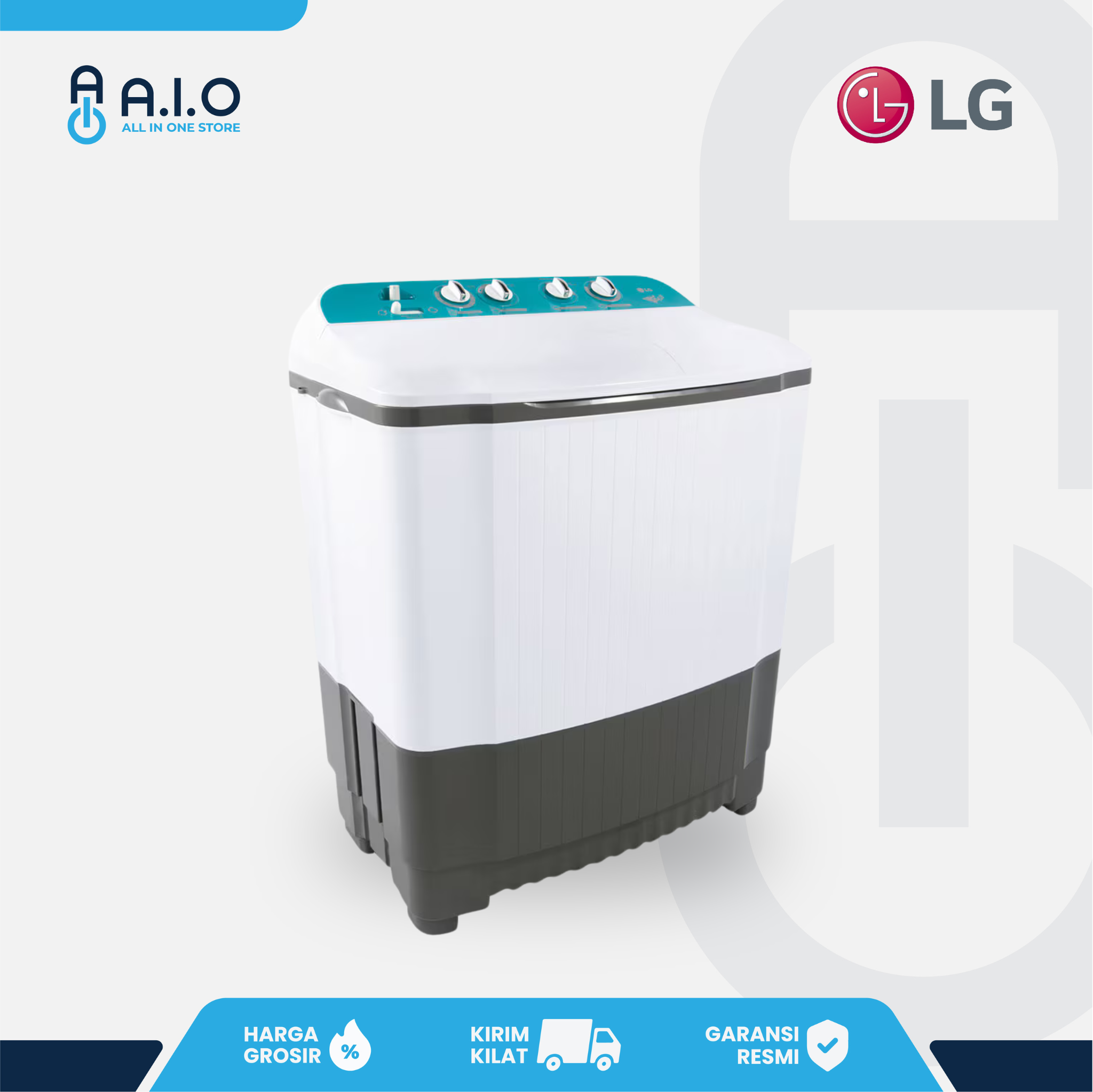 LG - MESIN CUCI 2 TABUNG 7 KG - P7000N 4 LG - MESIN CUCI 2 TABUNG 7 KG - P7000N - Gambar 3