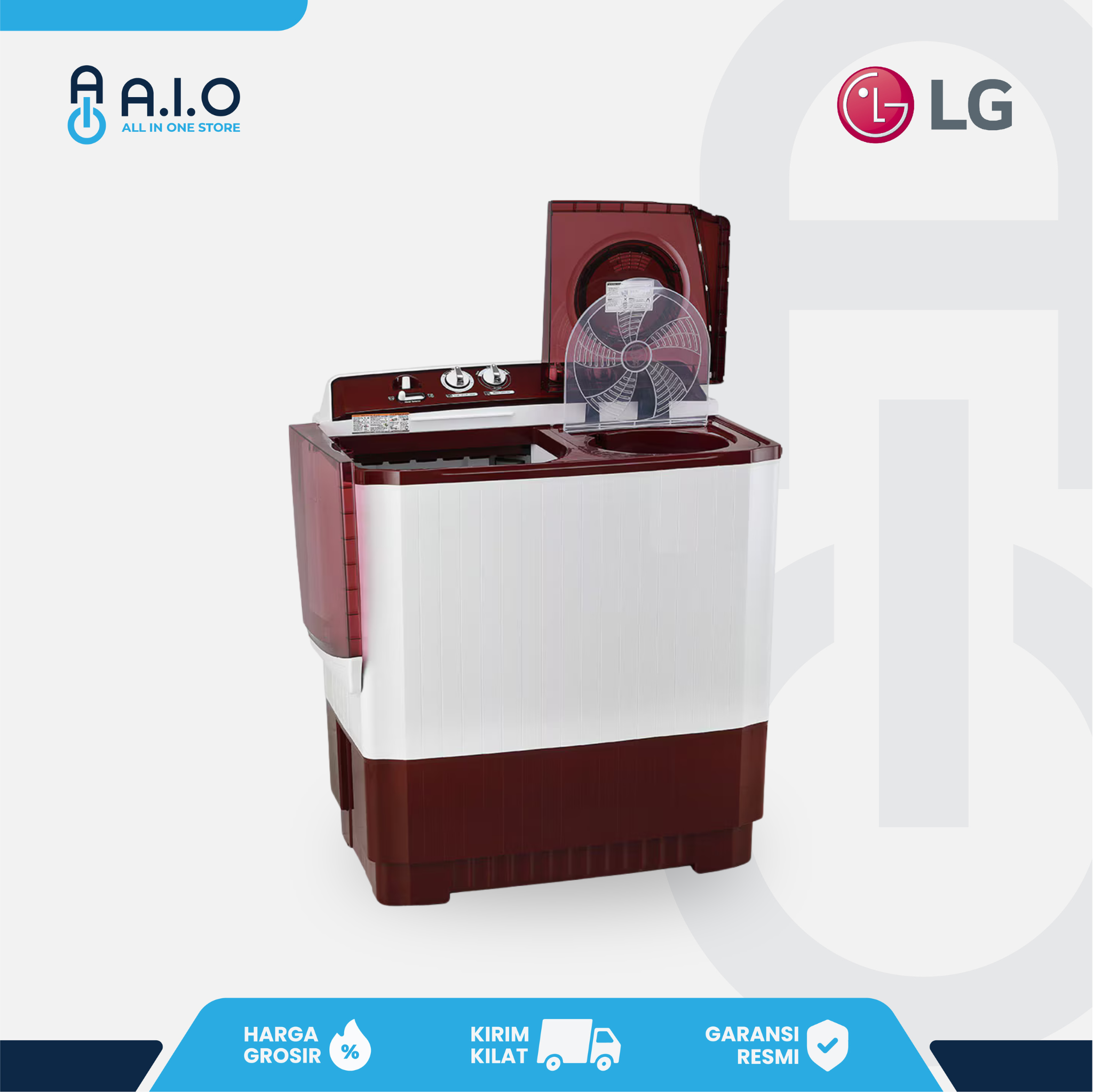 LG - MESIN CUCI 2 TABUNG 9 KG - P9050RTB 6 LG - MESIN CUCI 2 TABUNG 9 KG - P9050RTB - Gambar 5