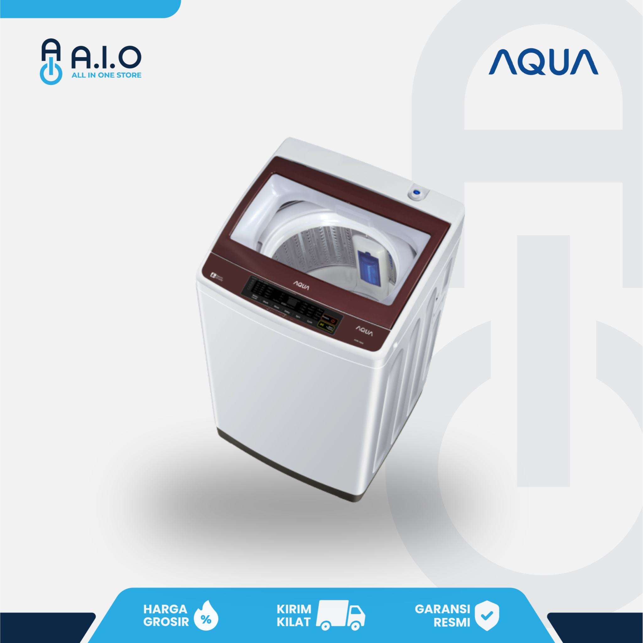 AQUA - MESIN CUCI TOP LOADING 7 KG - AQW 78DD(BK) 4 AQUA - MESIN CUCI TOP LOADING 7 KG - AQW 78DD(BK) - Gambar 3