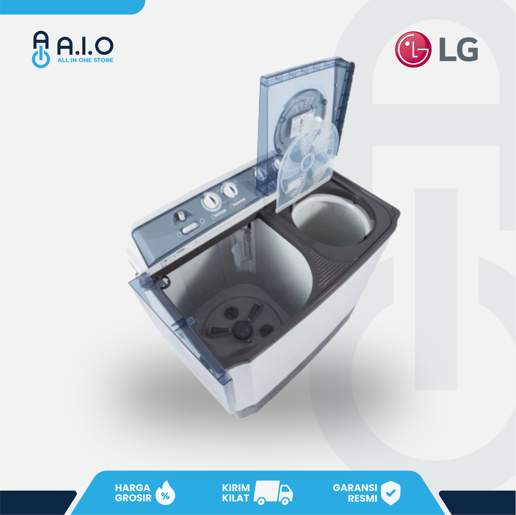 LG - MESIN CUCI 2 TABUNG 10 KG - P1000RT 5 LG - MESIN CUCI 2 TABUNG 10 KG - P1000RT - Gambar 4