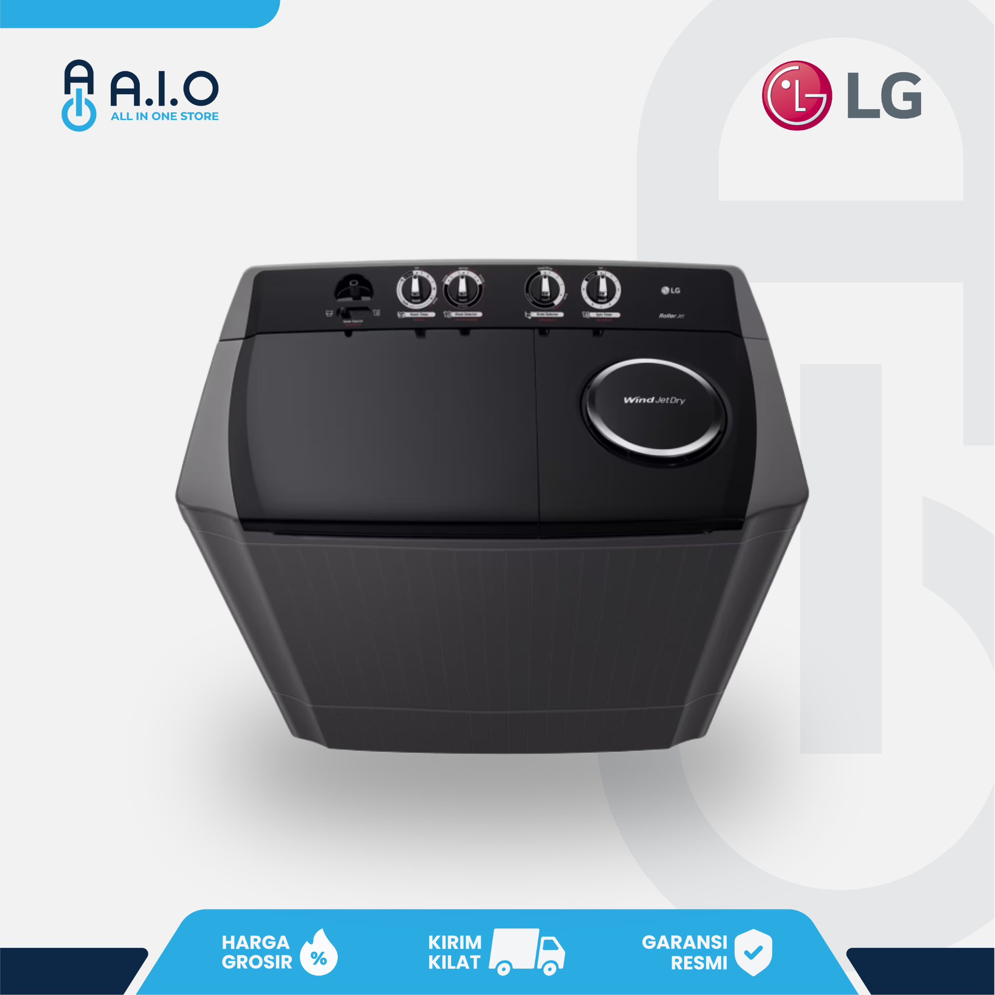 LG - MESIN CUCI 2 TABUNG 10 KG - P1000RTM 5 LG - MESIN CUCI 2 TABUNG 10 KG - P1000RTM - Gambar 4