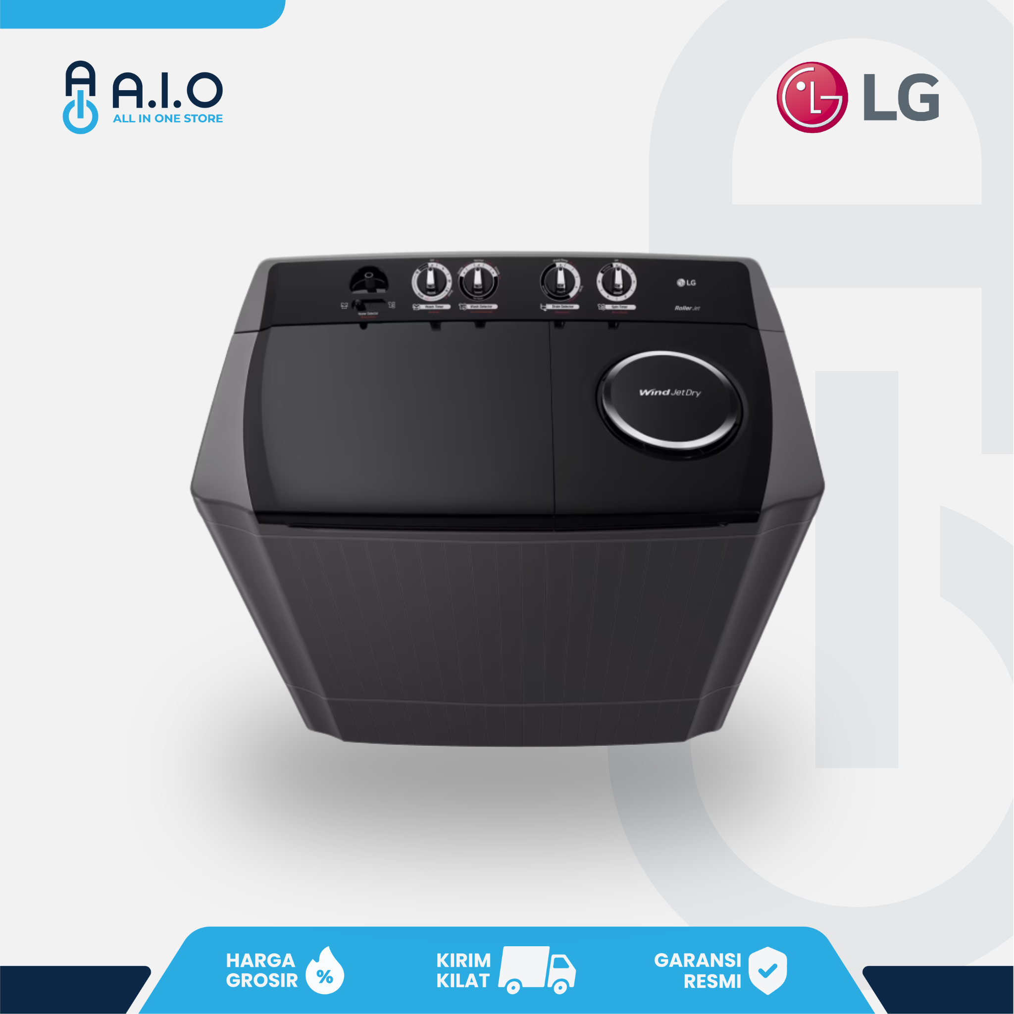 LG - MESIN CUCI 2 TABUNG 18 KG - P1800RTM 5 LG - MESIN CUCI 2 TABUNG 18 KG - P1800RTM - Gambar 4