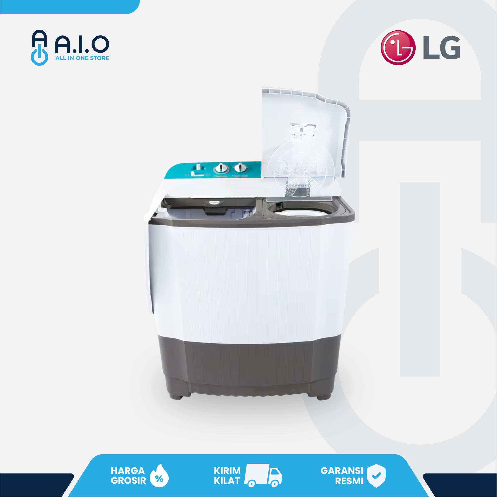 LG - MESIN CUCI 2 TABUNG 7 KG - P7000N 5 LG - MESIN CUCI 2 TABUNG 7 KG - P7000N - Gambar 4