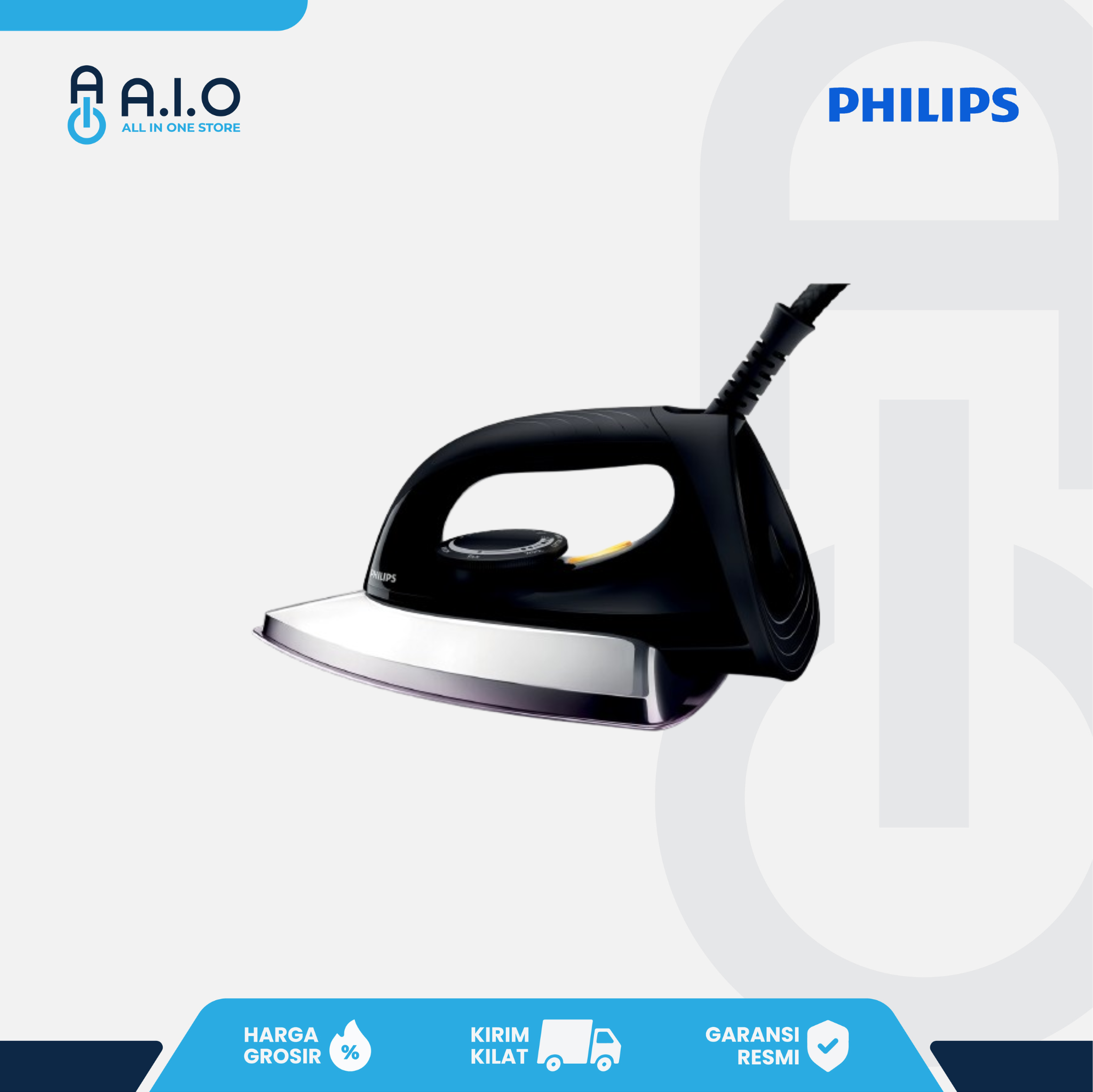 PHILIPS - SETRIKA (BLACK) - HD1173/80 4 PHILIPS - SETRIKA (BLACK) - HD1173/80 - Gambar 3