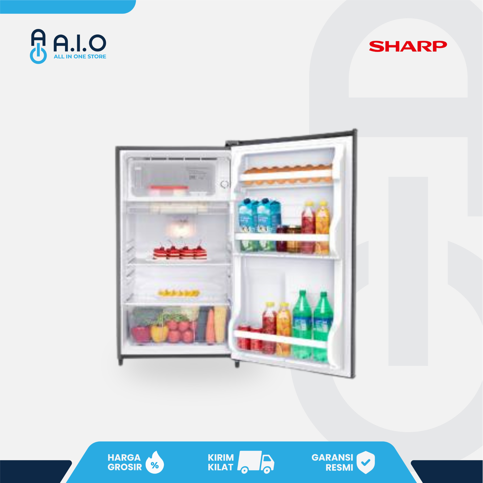 SHARP - KULKAS 1 PINTU 128 L - SJ N162N HS 5 SHARP - KULKAS 1 PINTU 128 L - SJ N162N HS - Gambar 4