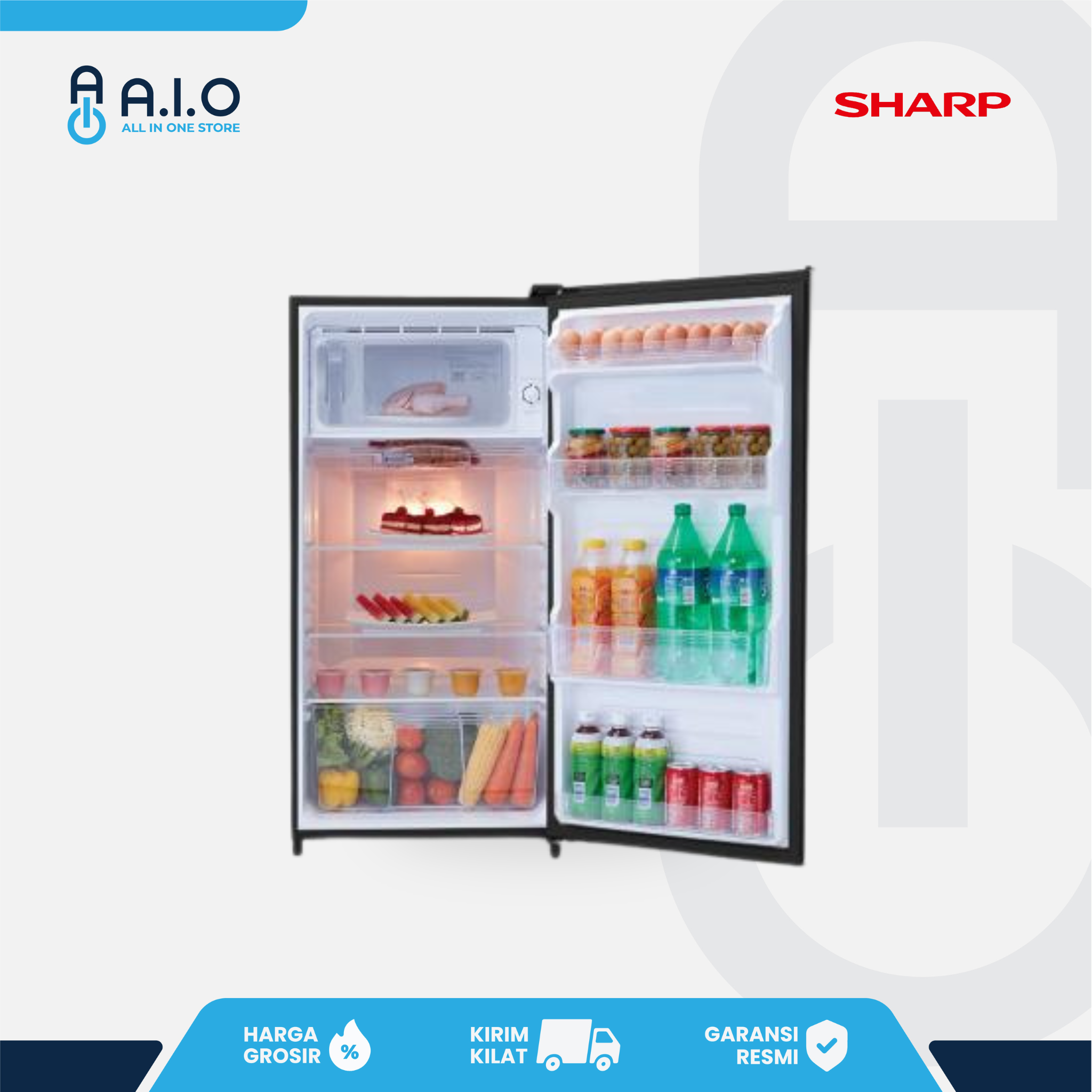 SHARP - KULKAS 1 PINTU - SJ N182N HS 5 SHARP - KULKAS 1 PINTU - SJ N182N HS - Gambar 4