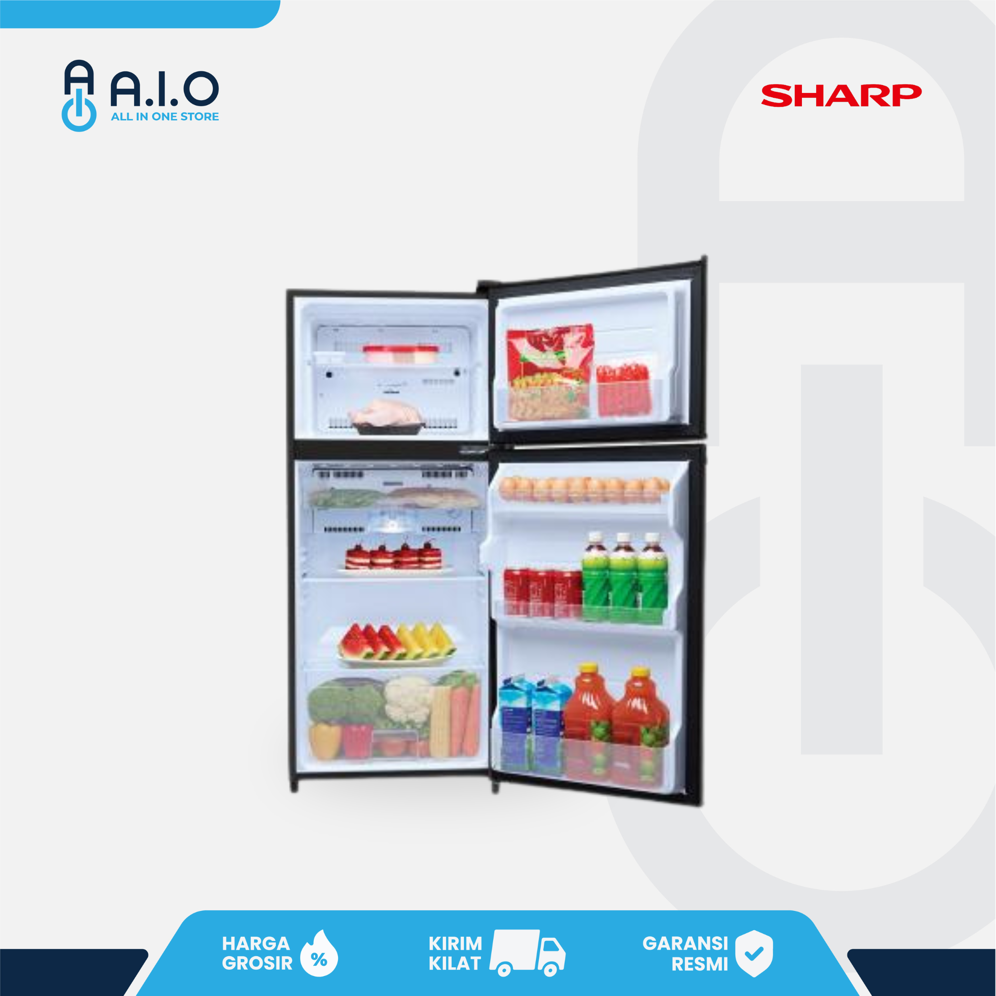 SHARP - KULKAS 2 PINTU 172 L - SJ 195MN HS 5 SHARP - KULKAS 2 PINTU 172 L - SJ 195MN HS - Gambar 4