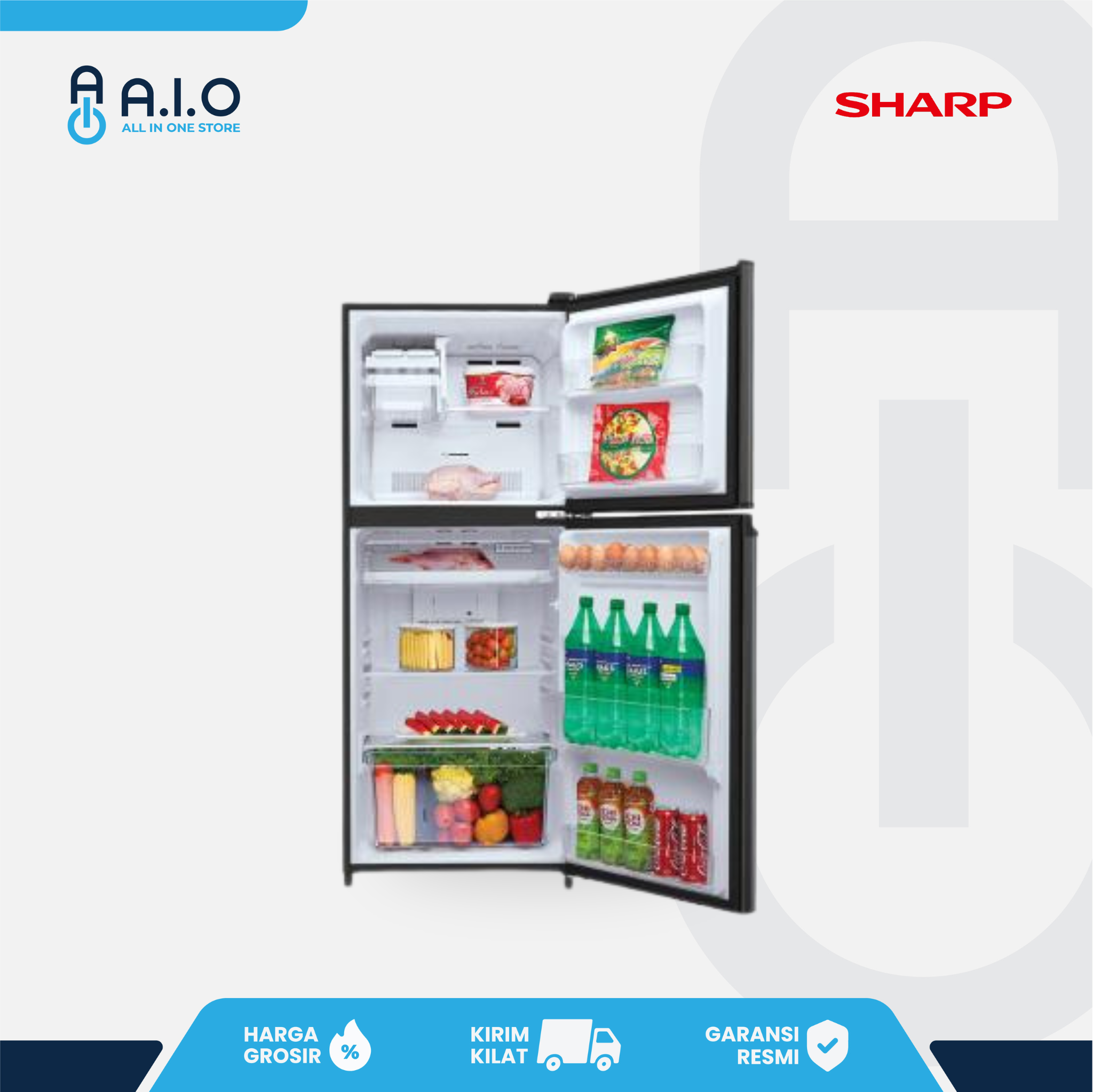 SHARP - KULKAS 2 PINTU 187 L - SJ 236MN HS 5 SHARP - KULKAS 2 PINTU 187 L - SJ 236MN HS - Gambar 4