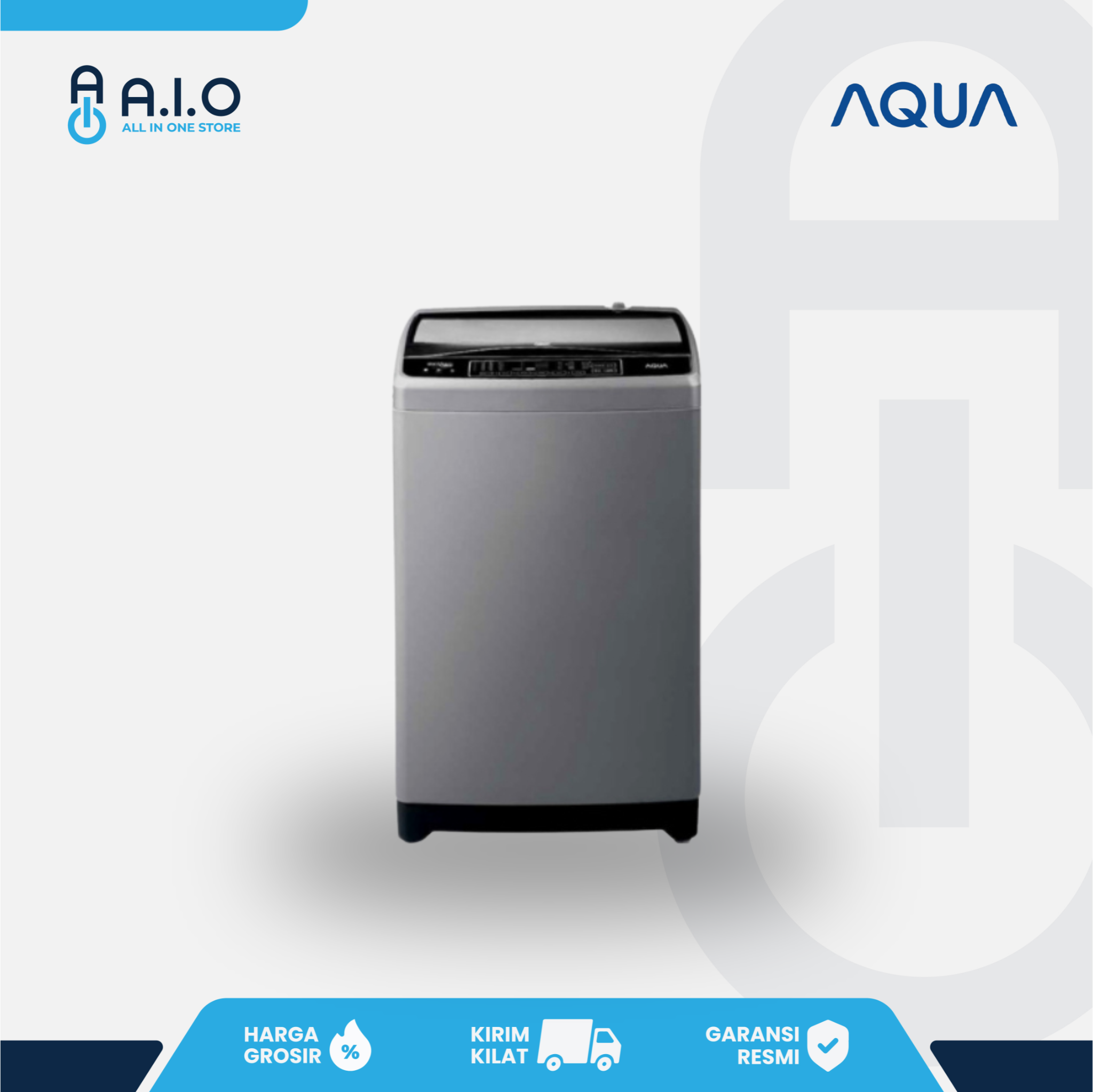 AQUA - MESIN CUCI TOP LOADING 8 KG - AQW 87DD(BK)