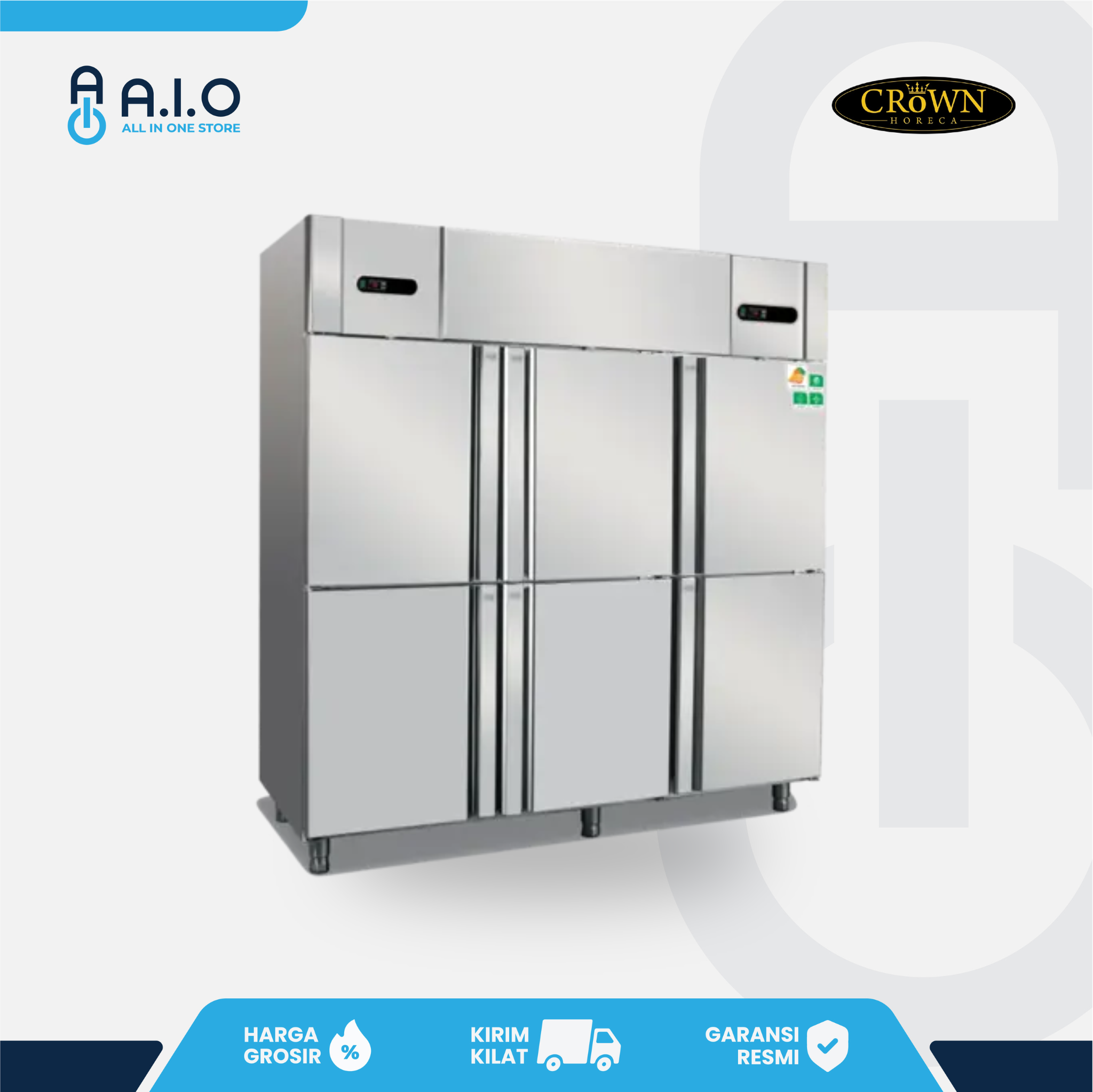 CROWN - UPRIGHT FREEZER 6 PINTU 1600 L - D1600