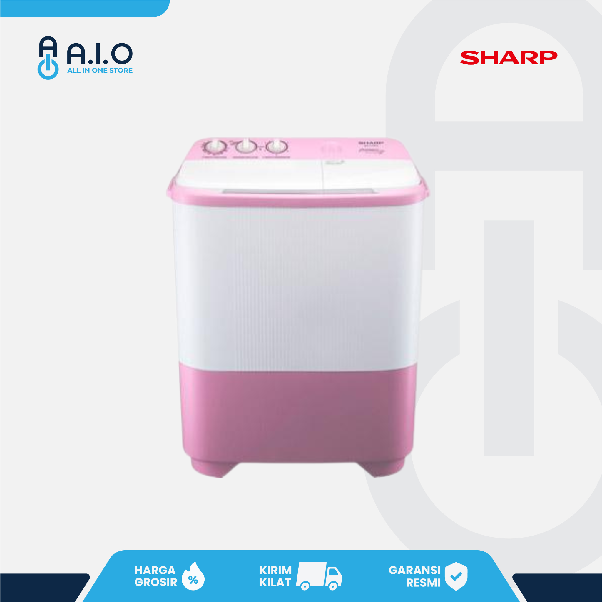 SHARP - MESIN CUCI 2 TABUNG 7.5 KG - ES T79SJ PK