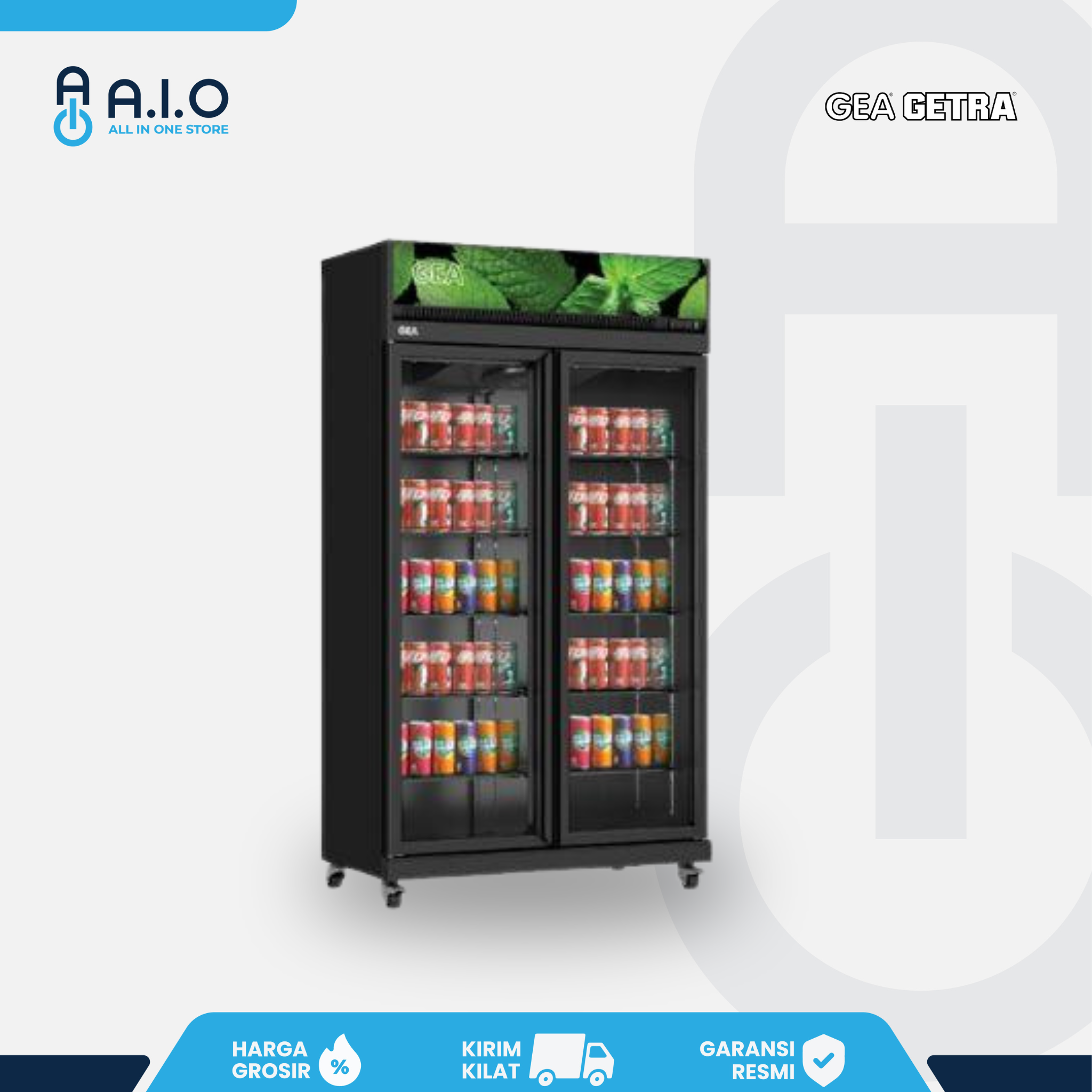 GEA - SHOWCASE 2 PINTU 770 L - EXPO 770IC BLACK