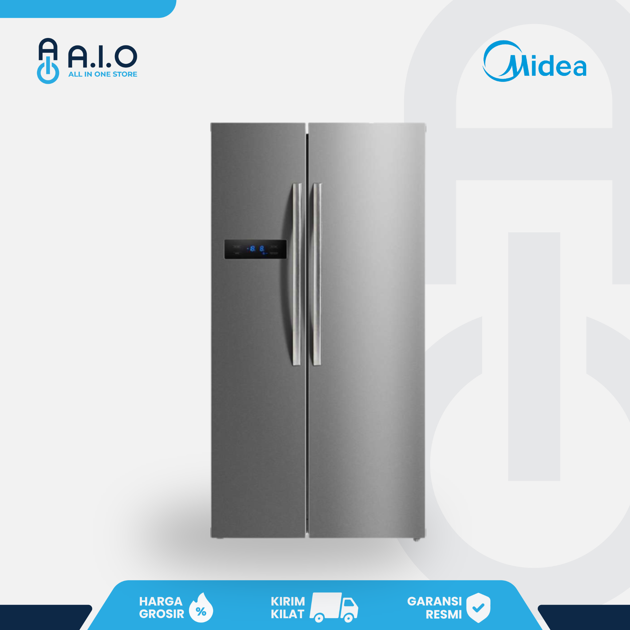 MIDEA - KULKAS SIDE BY SIDE 600 L - HC 689WE