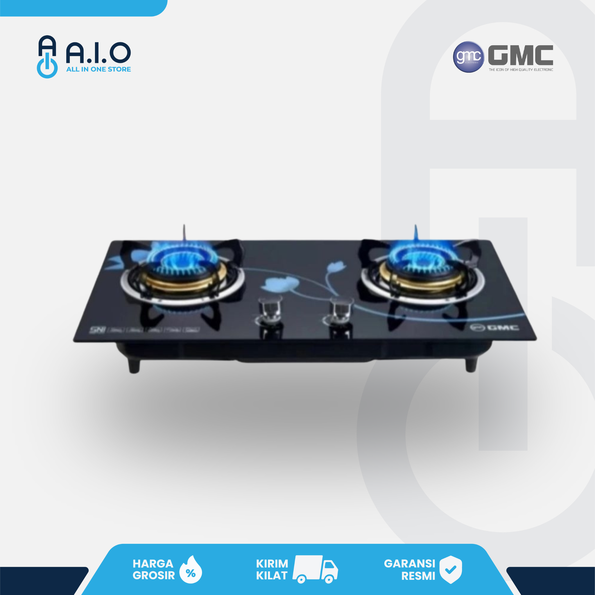 GMC - KOMPOR GAS KACA 2 TUNGKU - K621/622