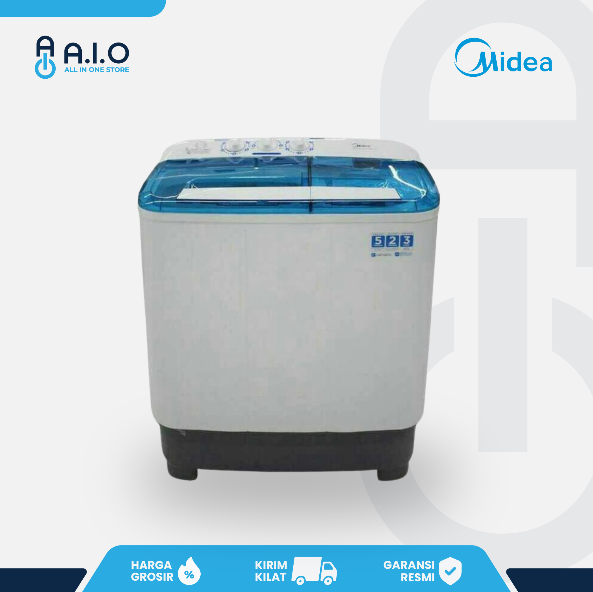MIDEA - MESIN CUCI 2 TABUNG 7 KG - MTD85 P701Q