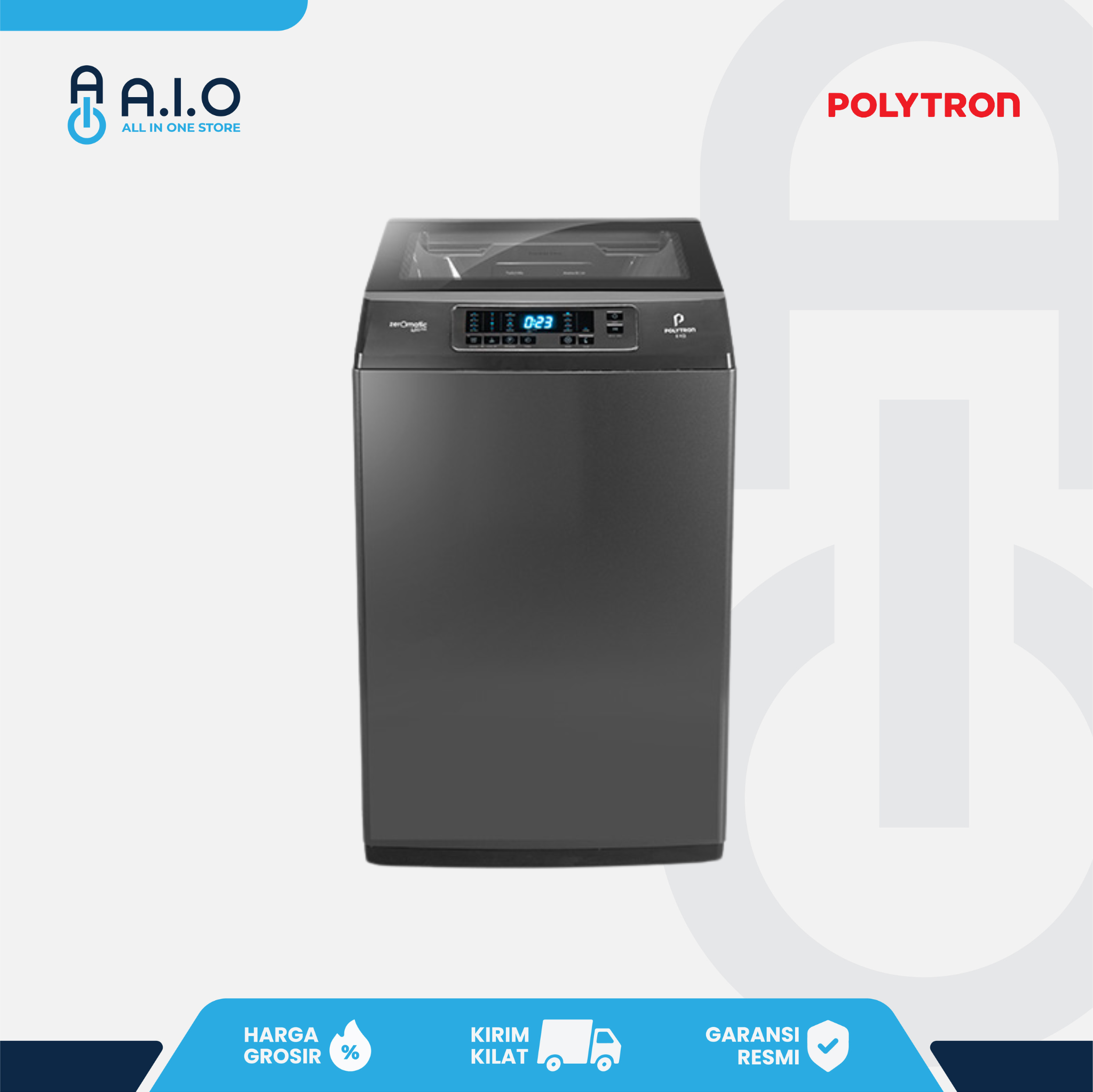 POLYTRON - MESIN CUCI TOP LOADING 8 KG - PAW 8028Y