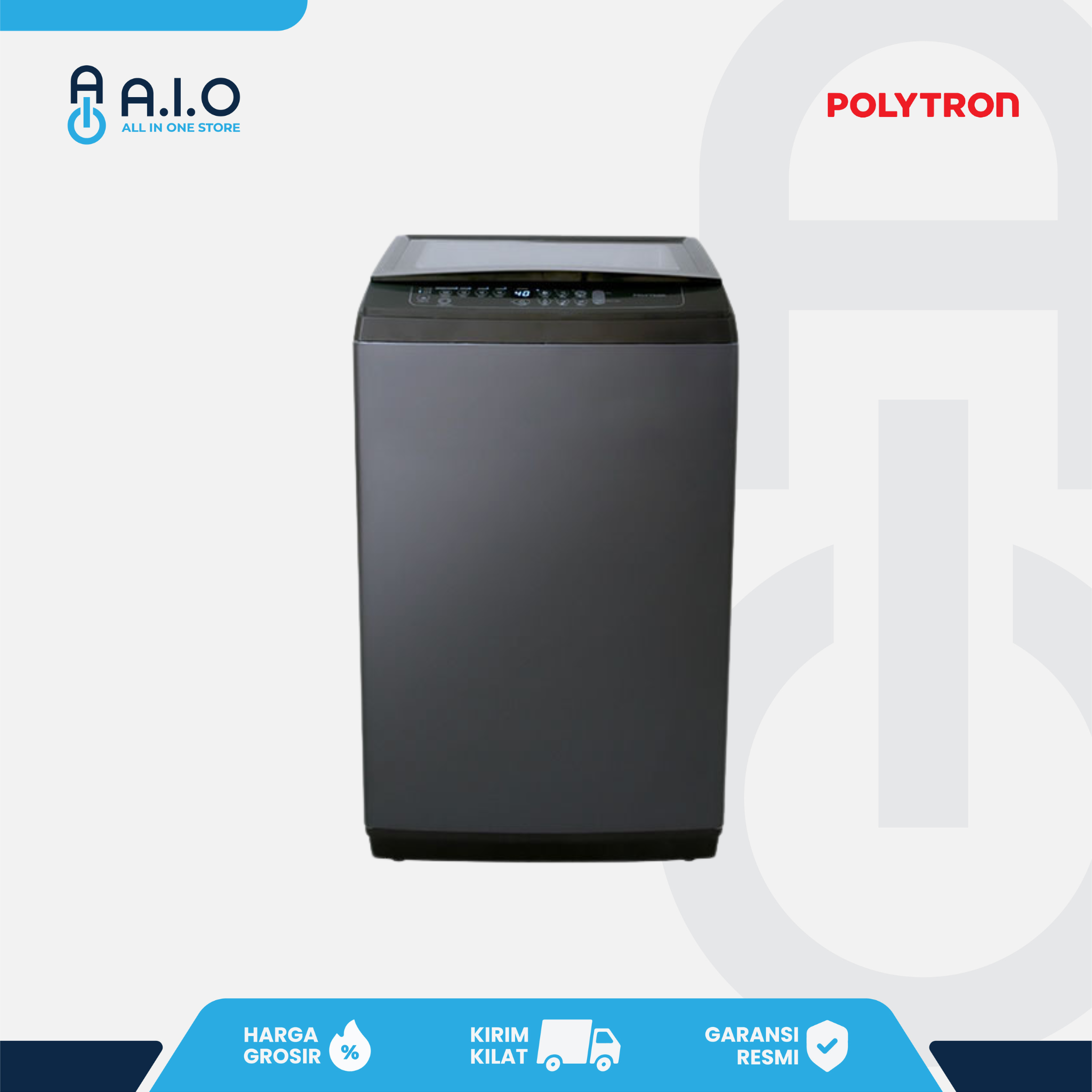 POLYTRON - MESIN CUCI TOP LOADING 8 KG - PAW 8029TY