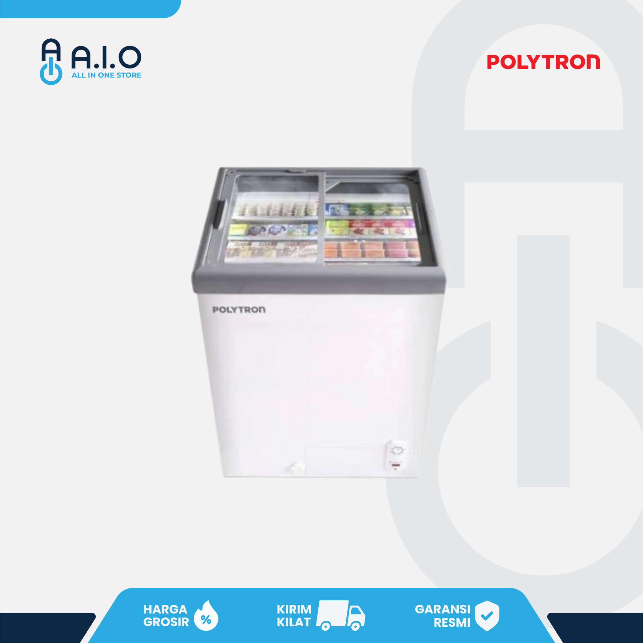POLYTRON - CHEST FREEZER 2 PINTU 100 L - PCF 129