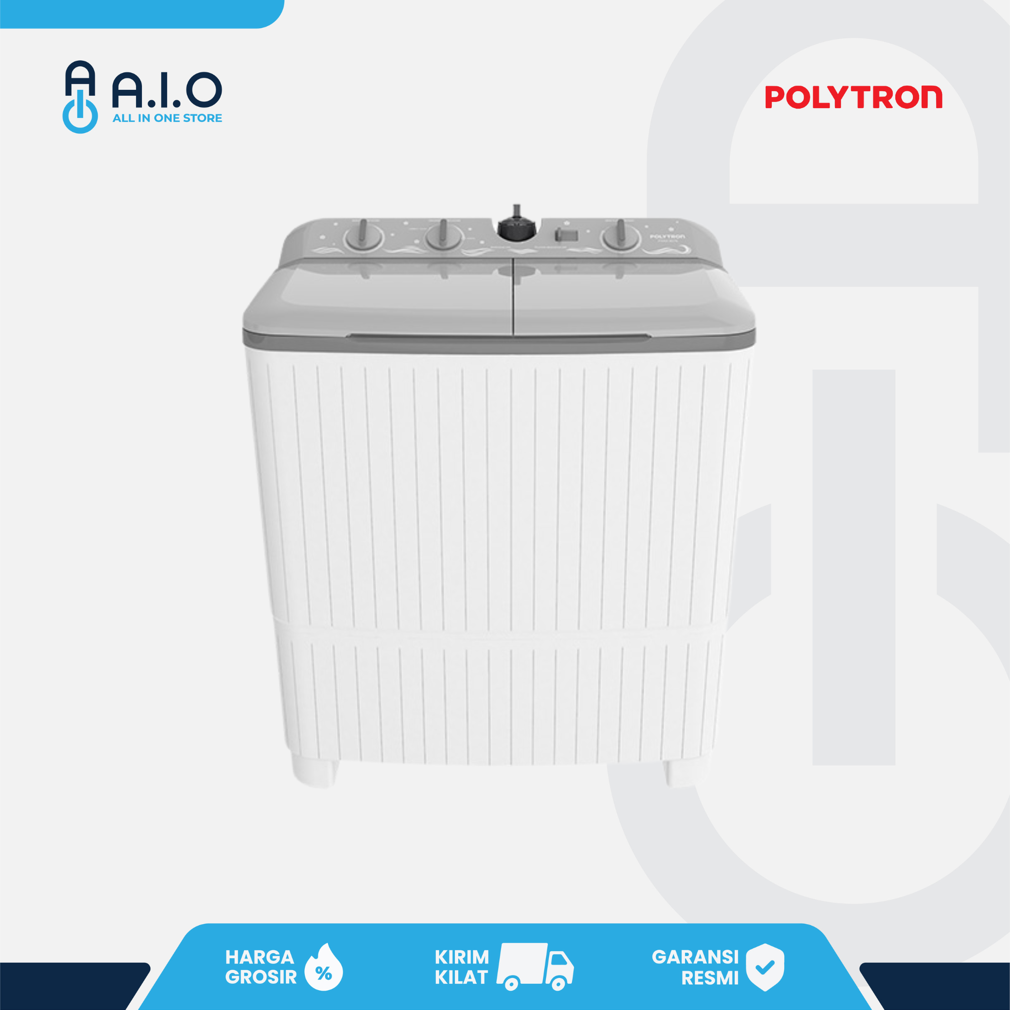 POLYTRON - MESIN CUCI 2 TABUNG 7 KG - PWM 7076Y
