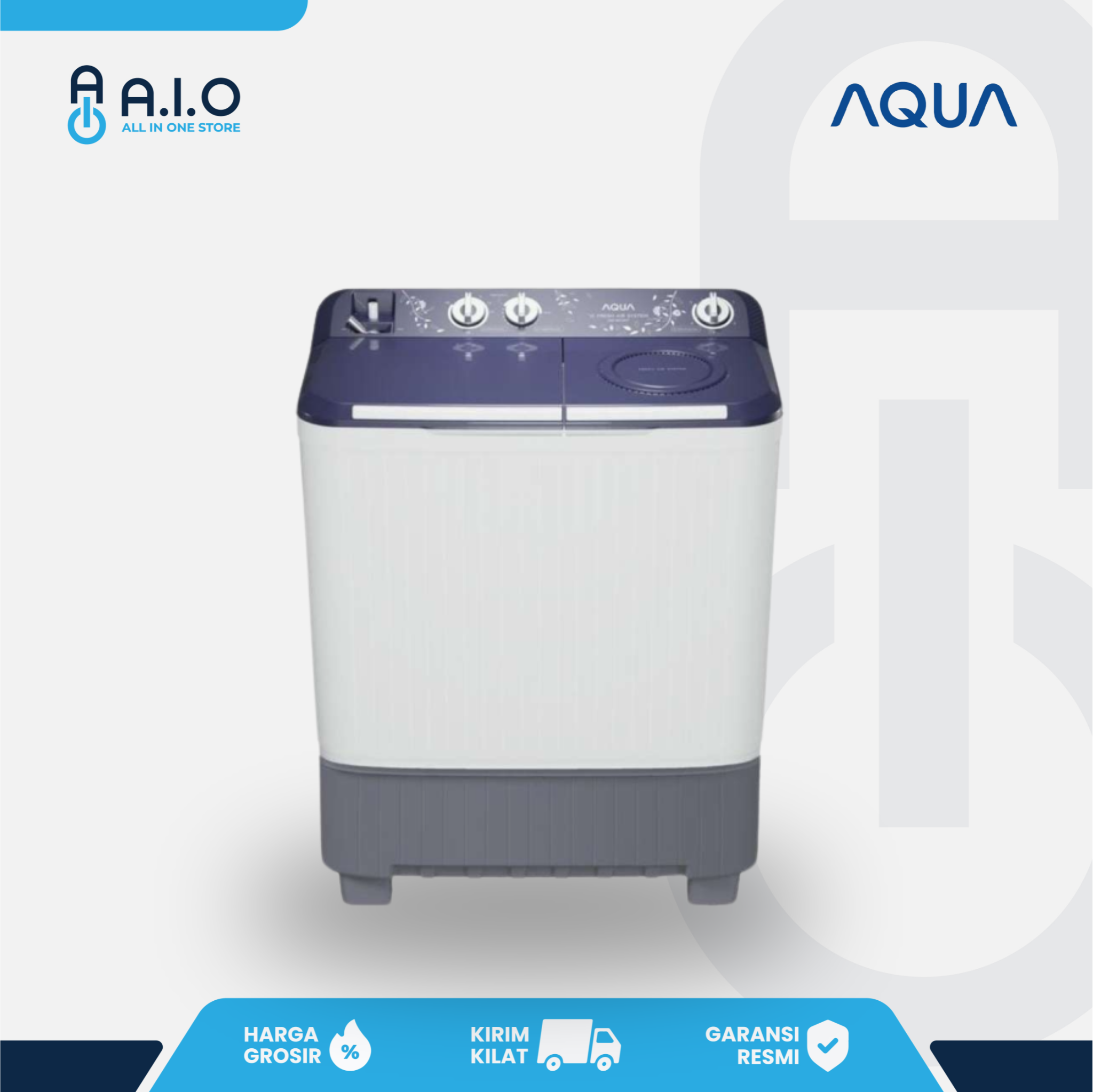 AQUA - MESIN CUCI 2 TABUNG 7 KG - QW 7030HT