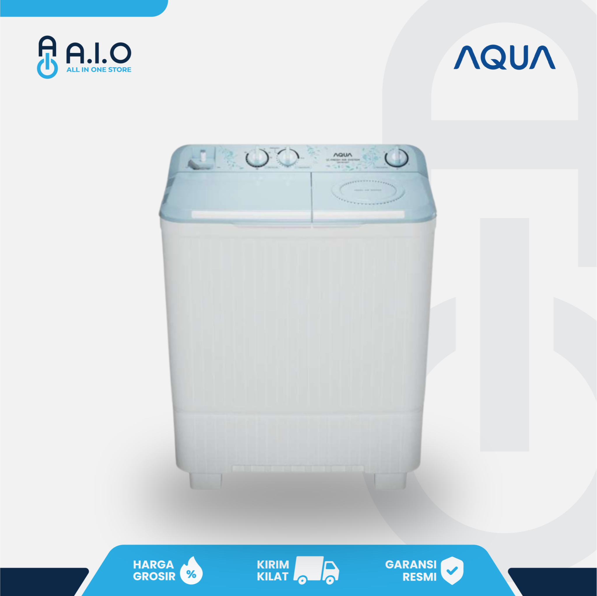AQUA - MESIN CUCI 2 TABUNG 7 KG - QW 7031HT