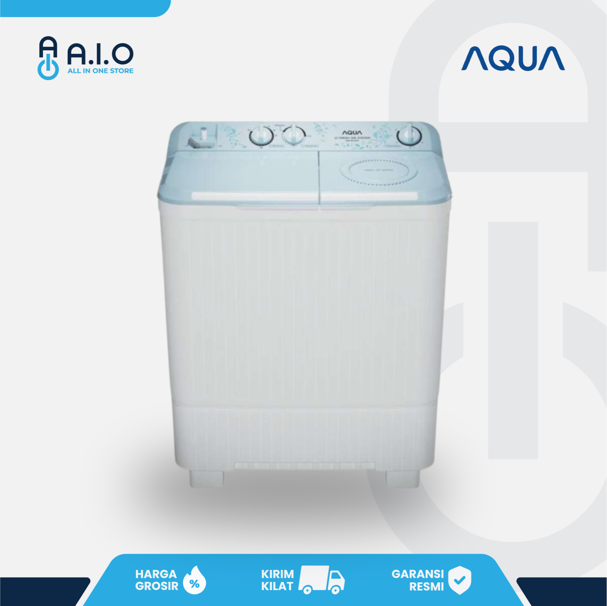 AQUA - MESIN CUCI 2 TABUNG 8 KG - QW 8031HT