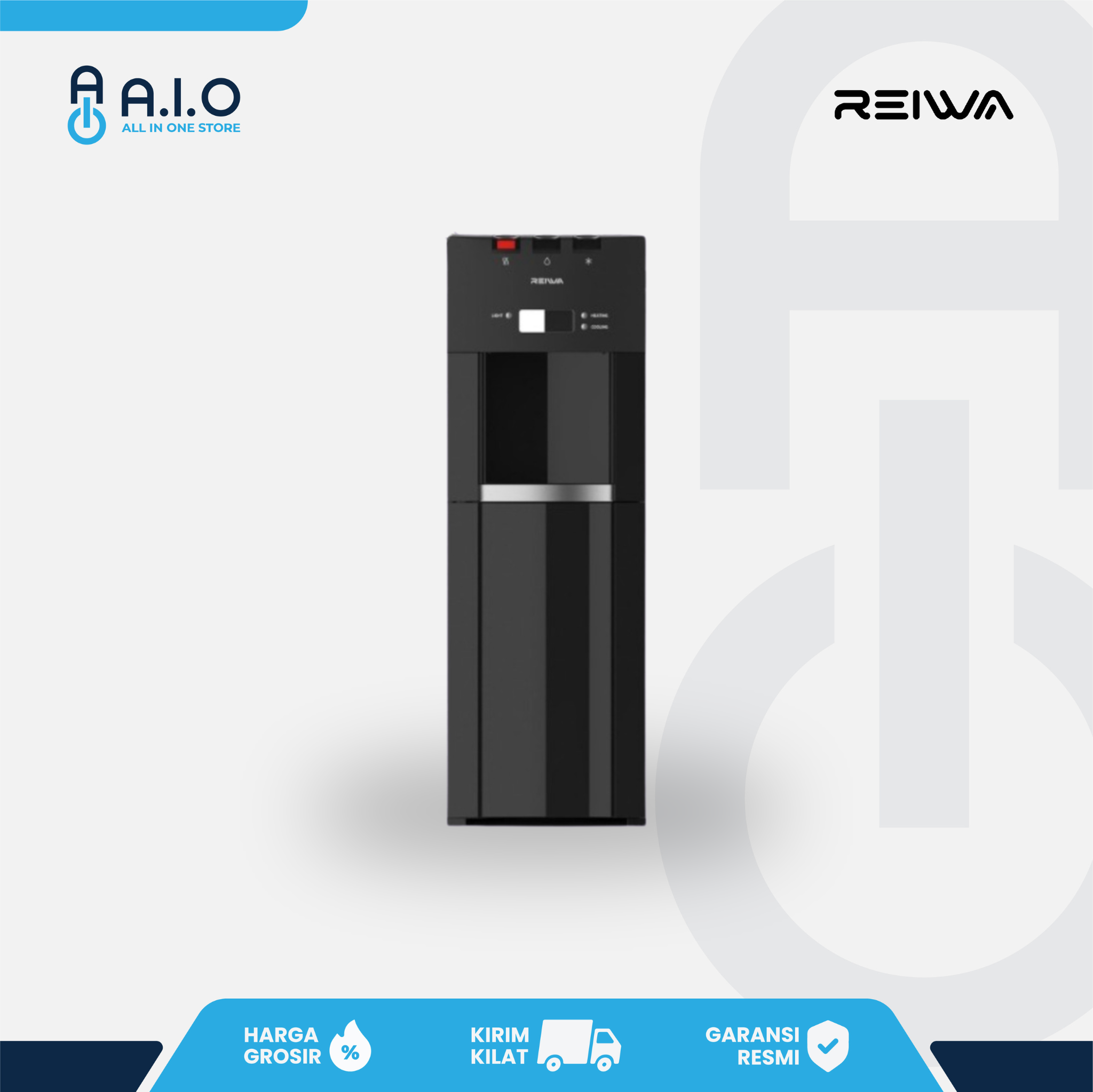REIWA - DISPENSER GALON BAWAH PRESTIGE BLACK - DB 2301PBK