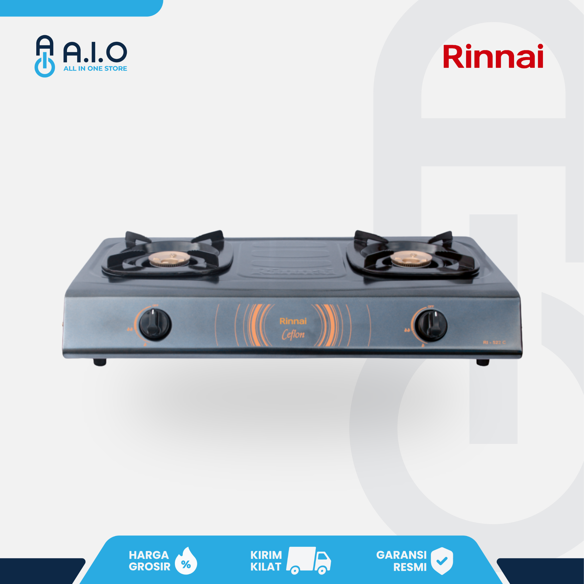 RINNAI - KOMPOR 2 TUNGKU - RI 522C
