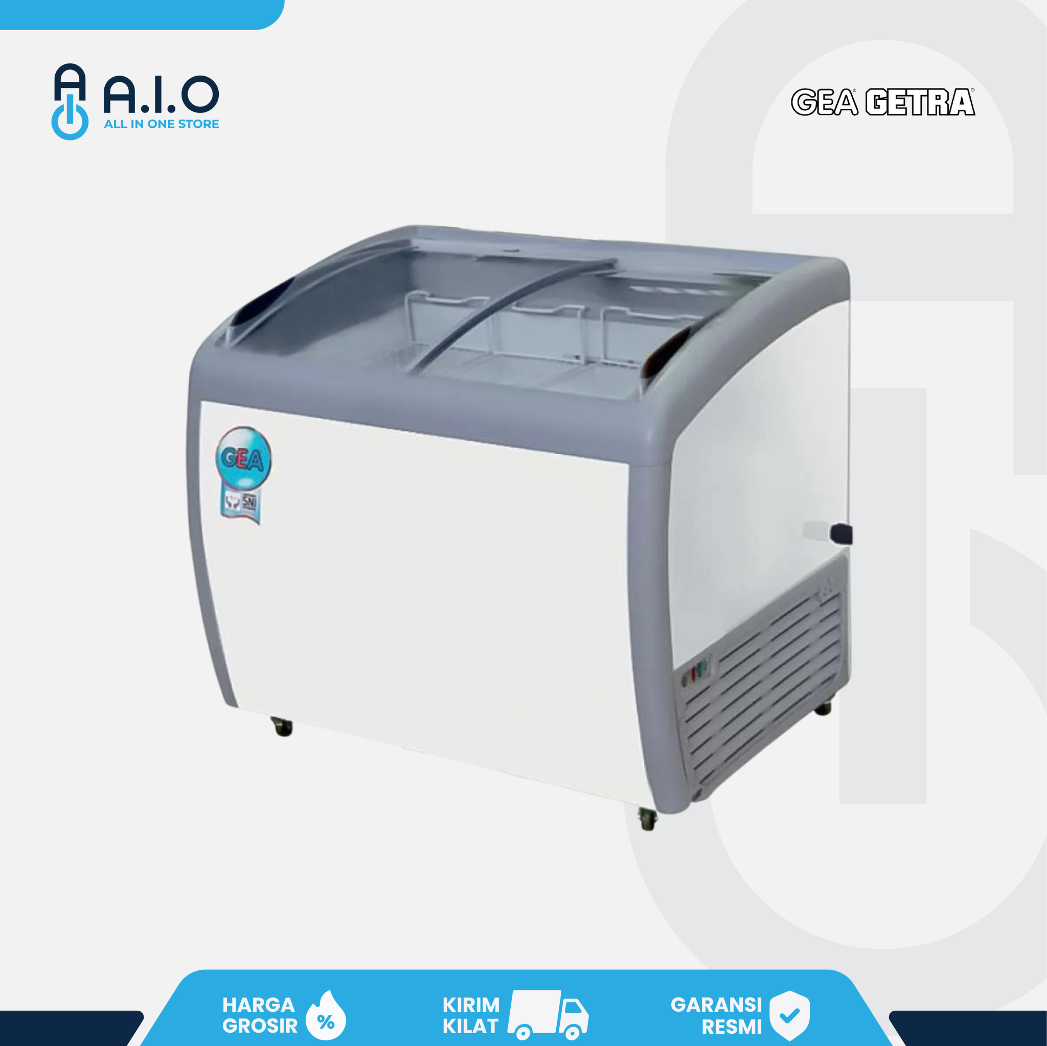 GEA - CHEST FREEZER 2 PINTU (SLIDING GLASS) 360 L - SD 360BYR