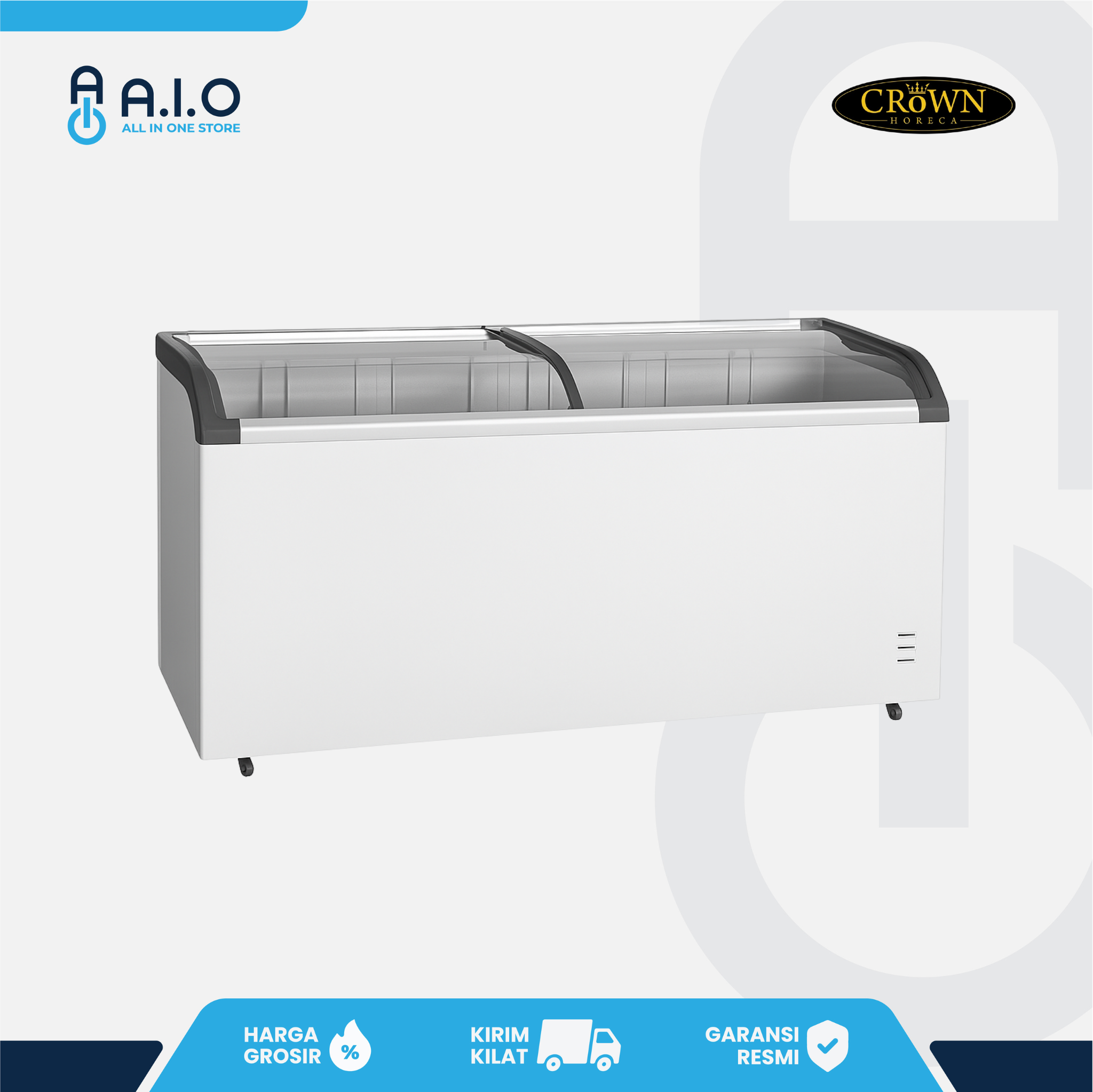 CROWN - SLIDING CURVE GLASS FREEZER 2 PINTU 420 L - SD 420Q