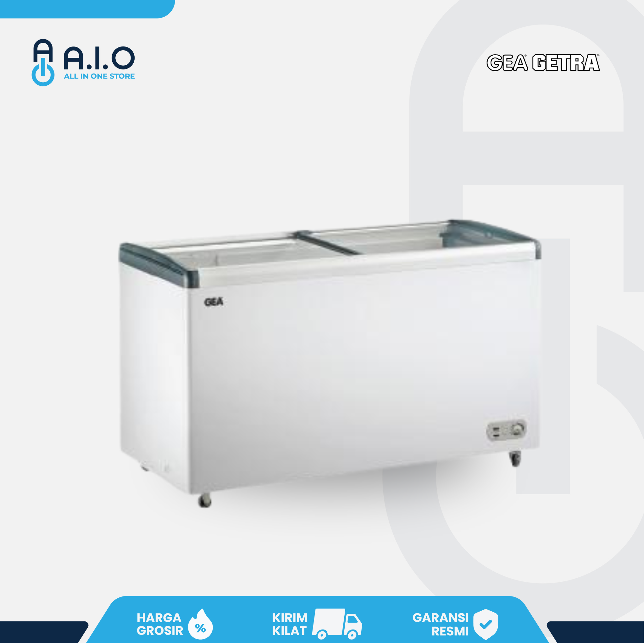 GEA - CHEST FREEZER 2 PINTU (SLIDING FLAT GLASS) 456 L - SD 456B