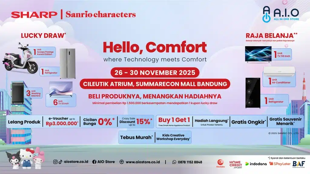 SHARP X SANRIO X AIO FIX WEB BANNER 16.9 Hello comfort