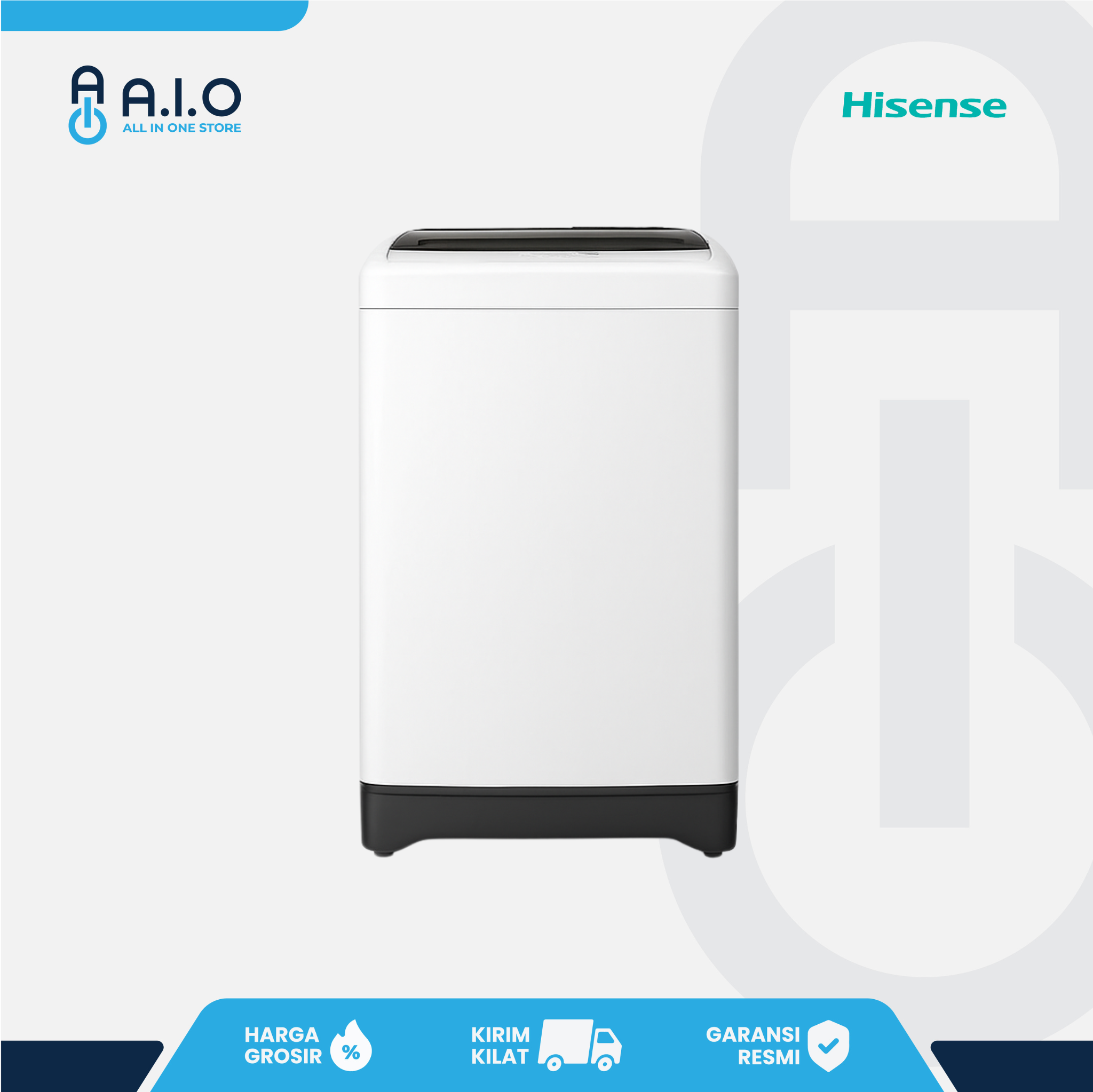 HISENSE - MESIN CUCI TOP LOADING 8 KG - WTAR801G
