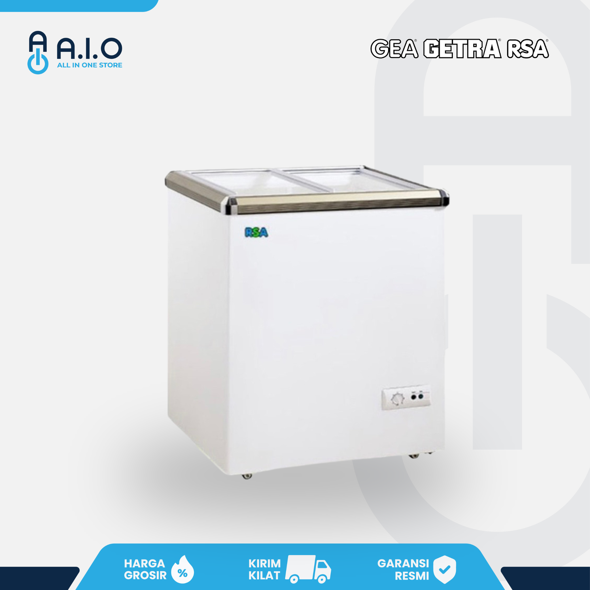 RSA - CHEST FREEZER 2 PINTU (SLIDING FLAT GLASS) 100 L - XS 110